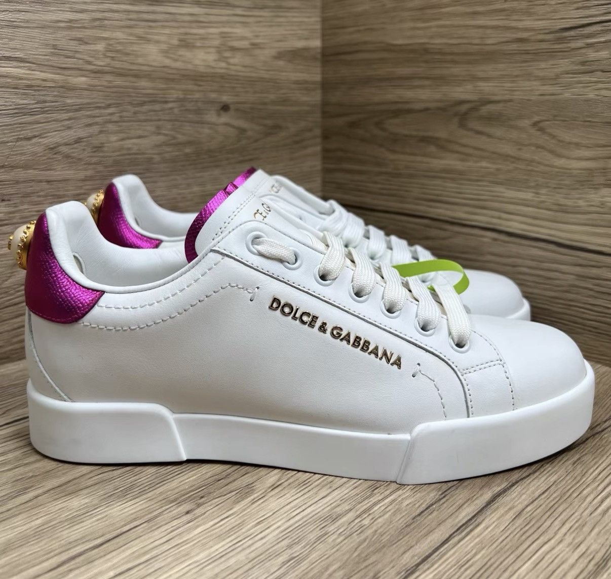 Dolce & Gabbana Dolce & Gabbana Pink-tail Pearl White Sneakers J41 Size US 7.5 / IT 37.5 - 3 Thumbnail
