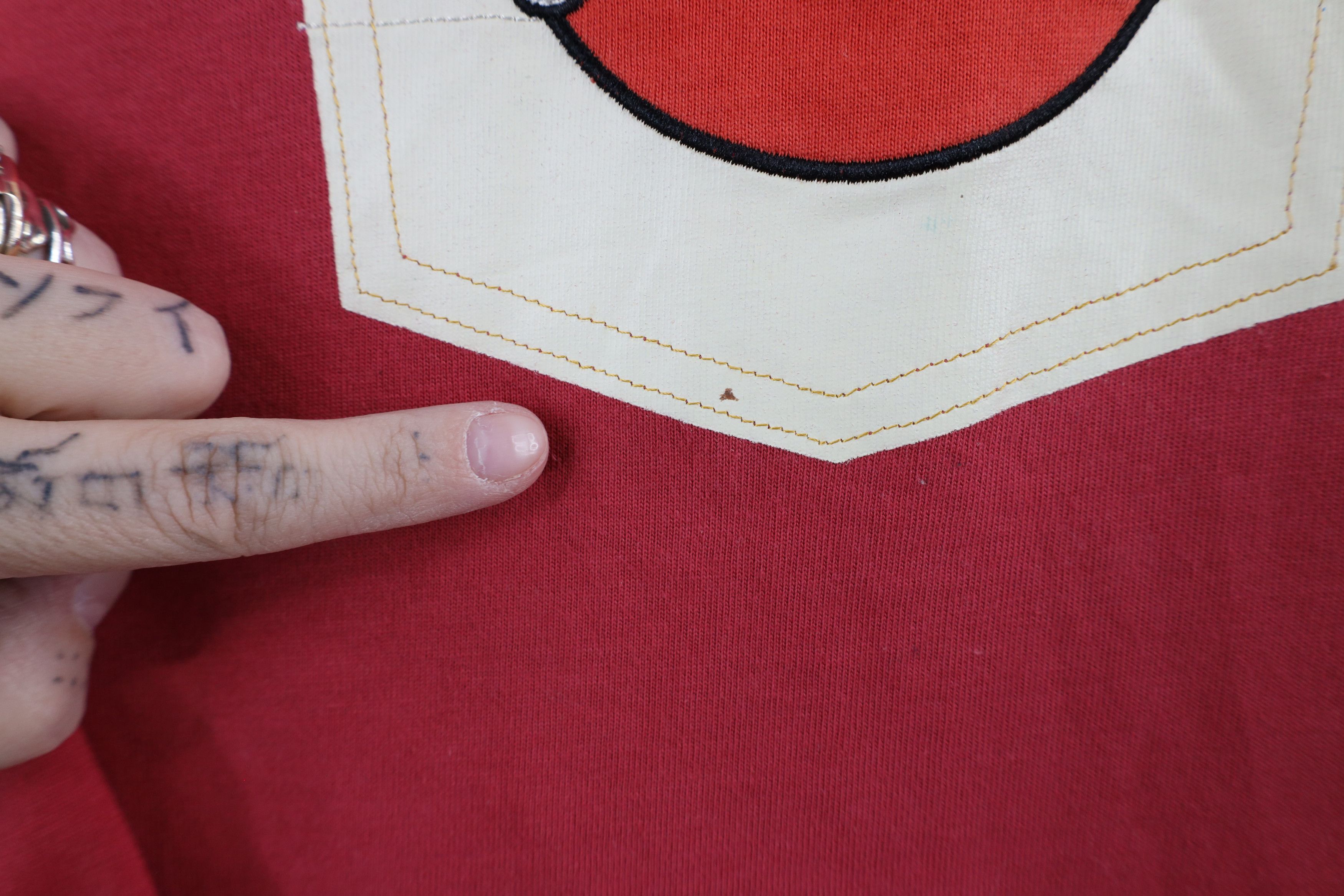 Evisu × Vintage Vtg 90s Evisu Jeans Logo Short Sleeve T-Shirt Red Cotton Size US XL / EU 56 / 4 - 5 Thumbnail