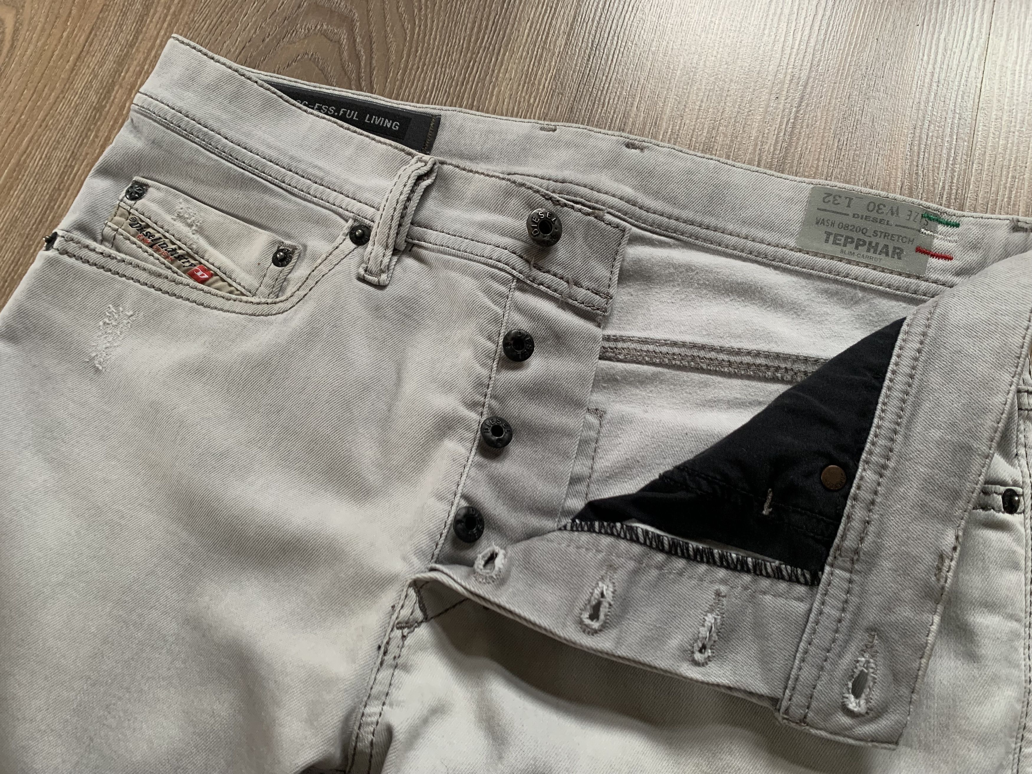 Diesel Diesel Tepphar Slim Carrot Stretch Light Grey Jeans Size US 30 / EU 46 - 5 Thumbnail