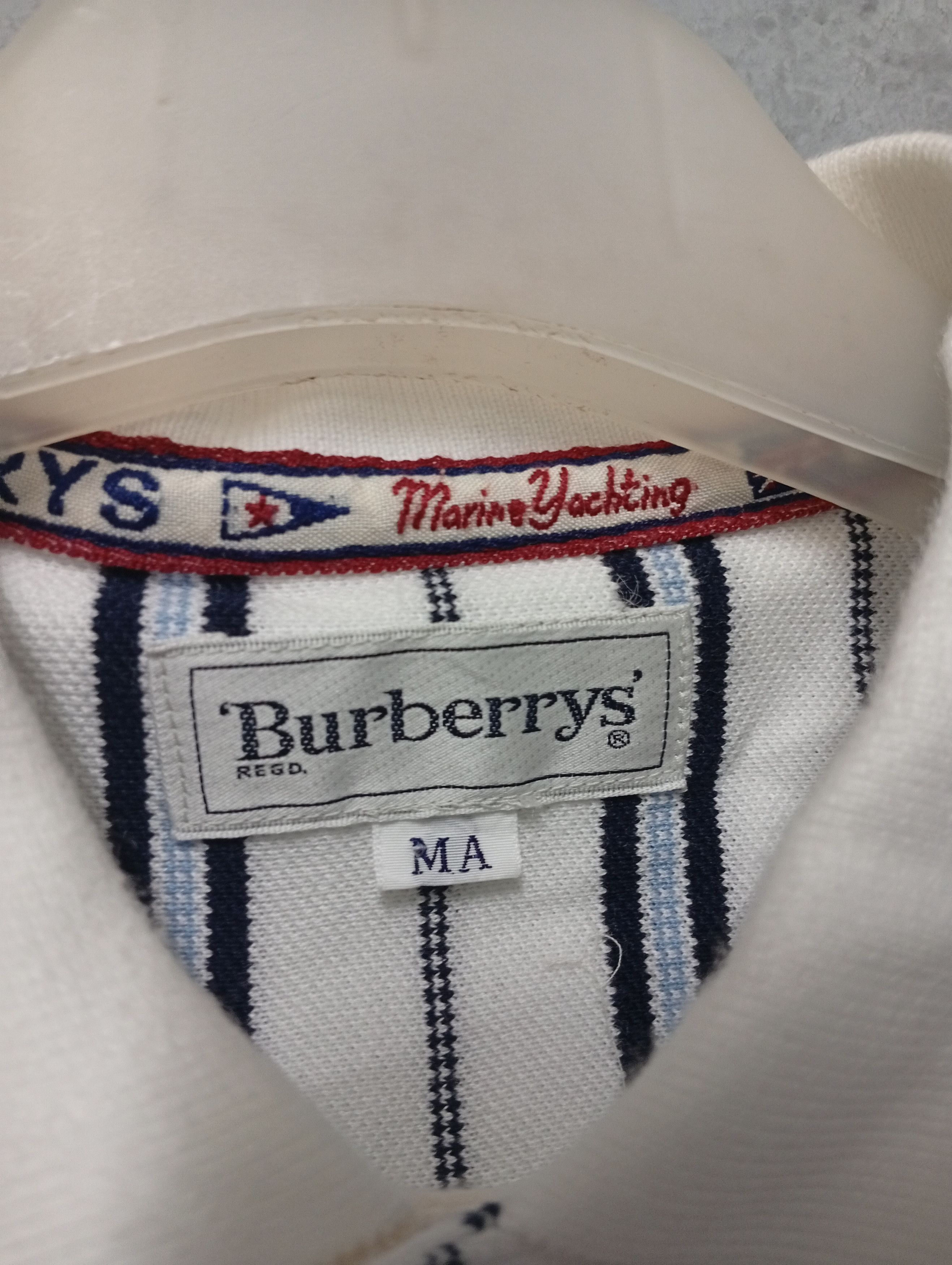 Burberry Vintage 90s Polo Tshirt Burberry Stripe Size US M / EU 48-50 / 2 - 2 Thumbnail