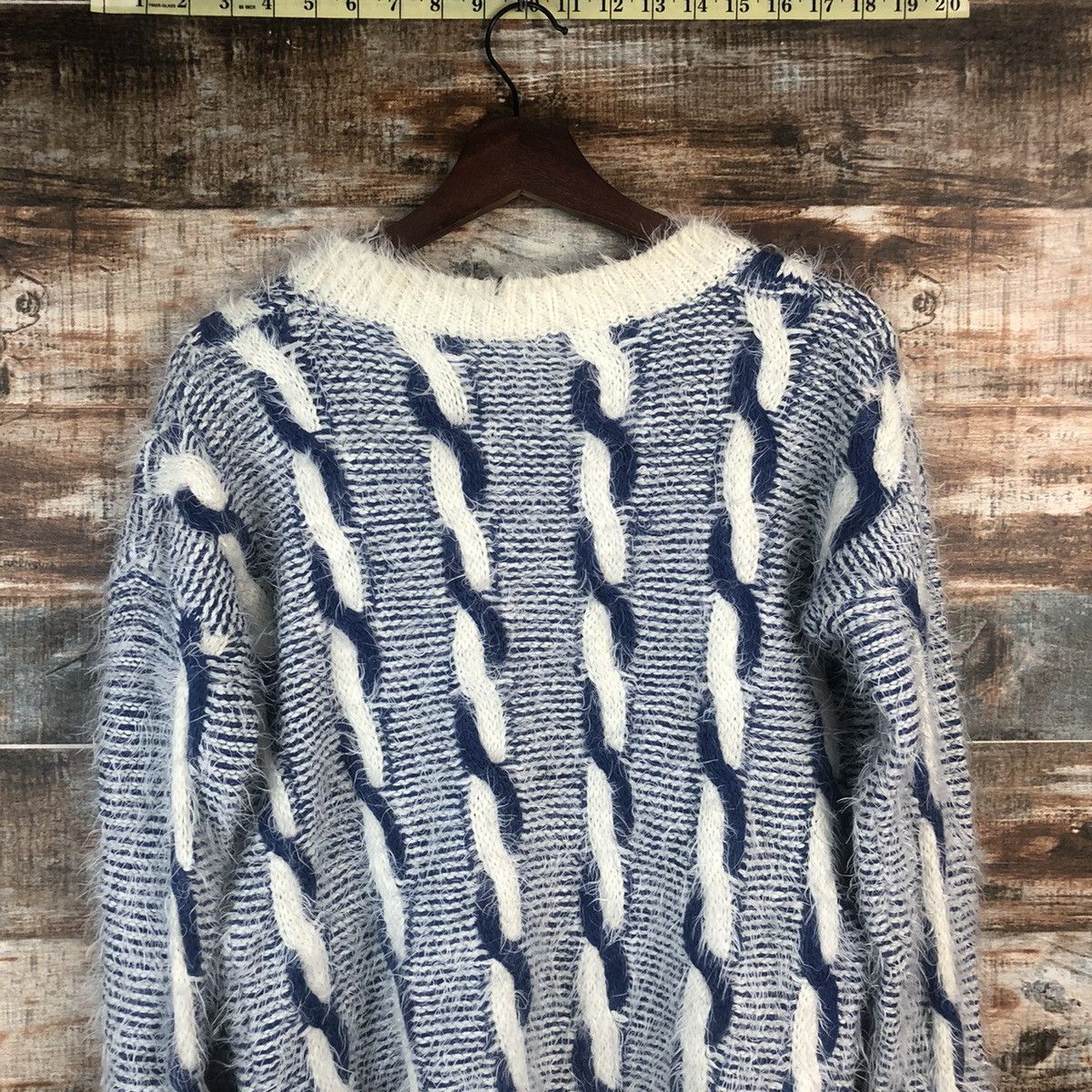 Homespun Knitwear DLL Rose Bowl Blue mohair shaggy fur Knitwear #C540 Size M / US 6-8 / IT 42-44 - 13 Thumbnail