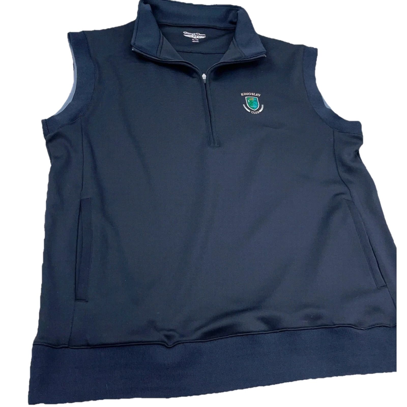 Vintage Straight Down Golf Vest Men XL Black Pullover Quarter Zip Performance Sweater Size US XL / EU 56 / 4 - 4 Thumbnail