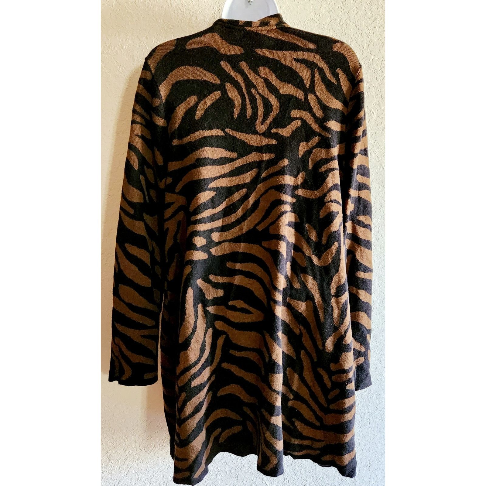 Other Charter Club Black Brown Gold Clasp Duster Cardigan 2X Plus Size XXL / US 16-18 / IT 52-54 - 3 Thumbnail