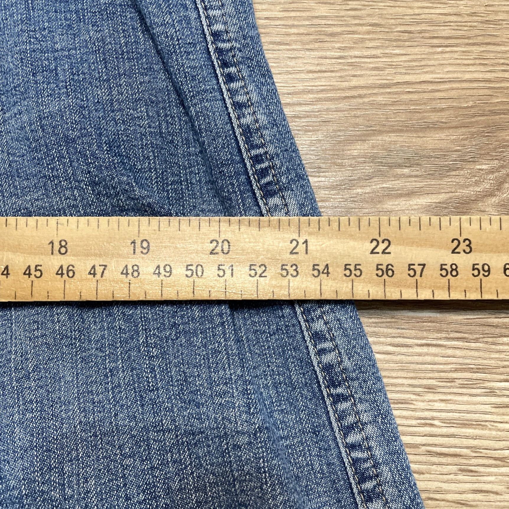 Vintage VINTAGE Style&co Women's Denim Midi Skirt Cotton Blend A-Line 12 Blue Pockets Size 34" / US 12 / IT 48 - 6 Thumbnail