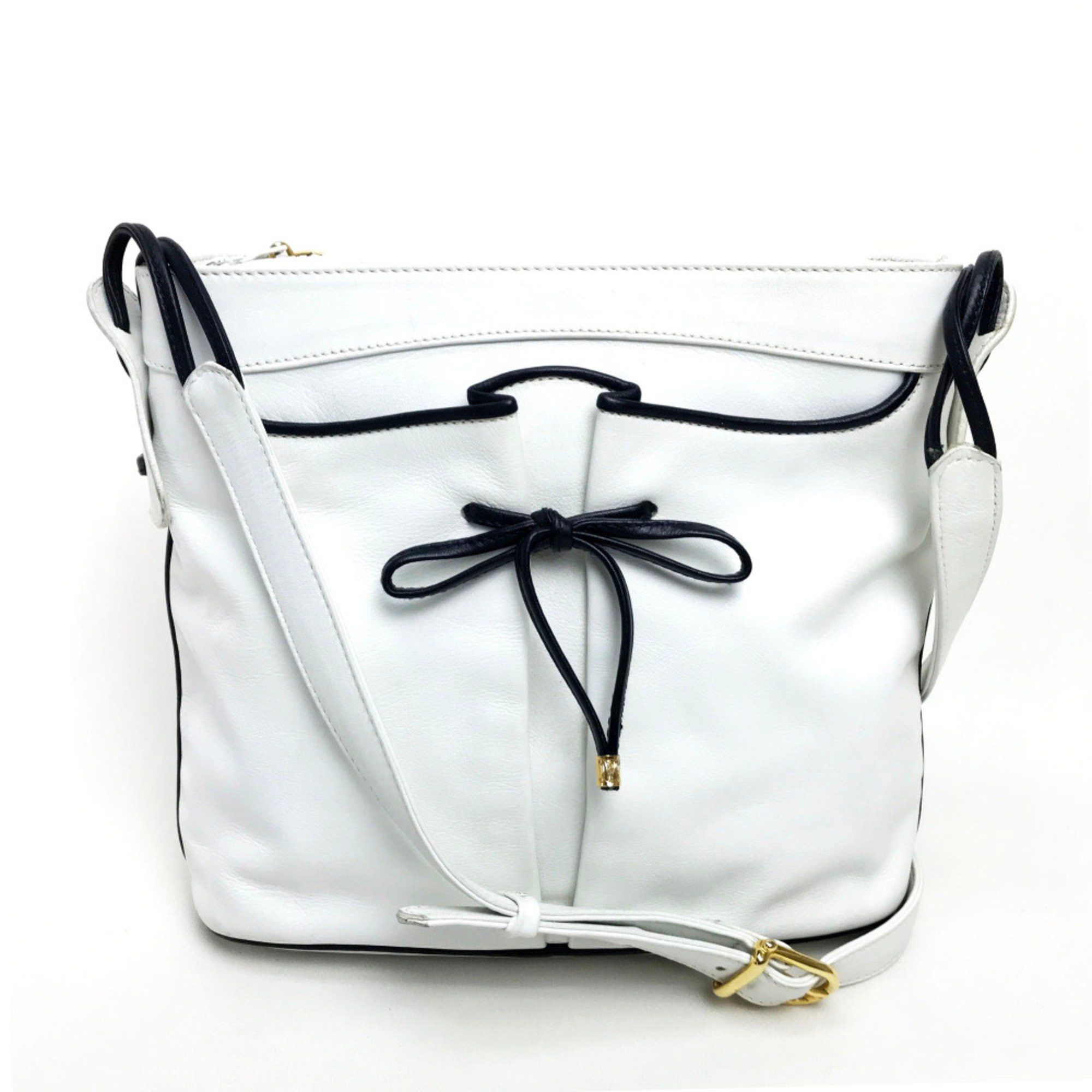 Celine CELINE Ribbon motif Bag Shoulder Bag White x Black Size ONE SIZE - 1 Thumbnail