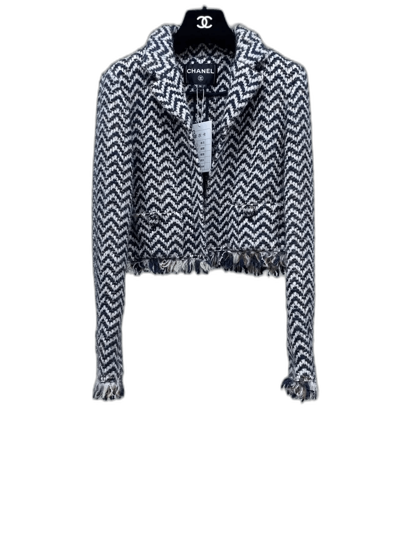Chanel Chanel chevron fringe outerwear jacket-yf Size US S / EU 44-46 / 1 - 1 Thumbnail