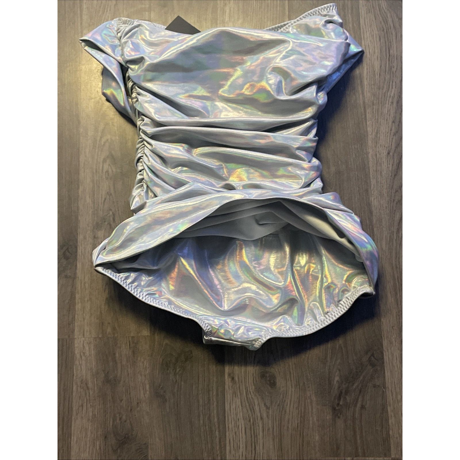 Norma Kamali Norma Kamali Bill Mio Swimsuit XS NWT Silver Iridescent Size ONE SIZE - 12 Thumbnail