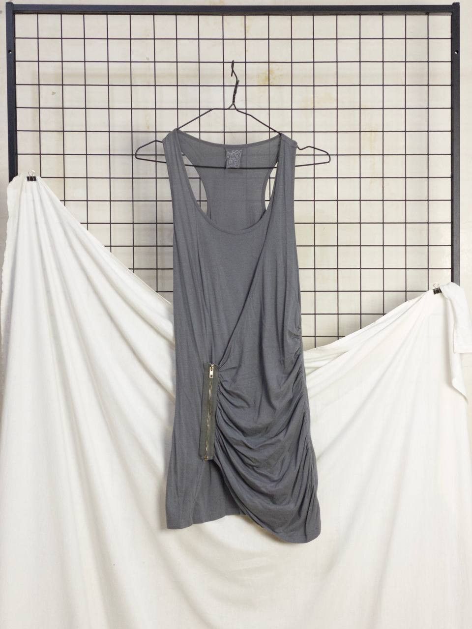 Vintage Longline top|tunic avant-garde zipper overlay duna dystopian Size S / US 4 / IT 40 - 1 Thumbnail