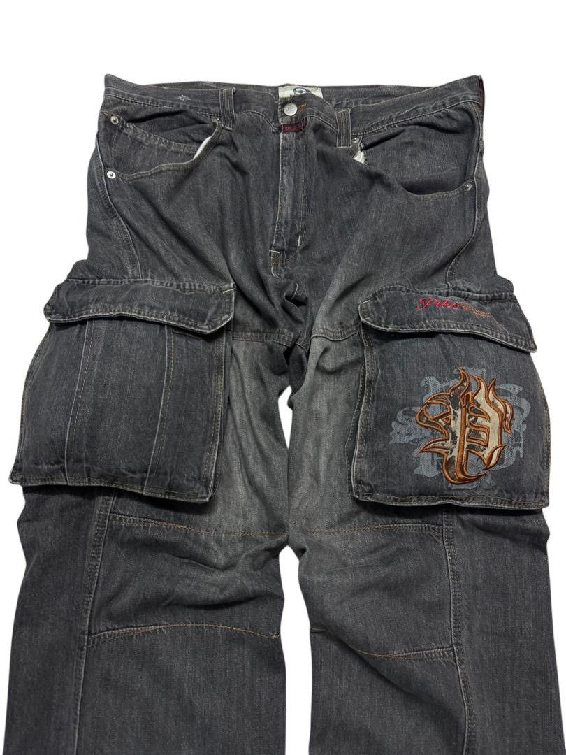 20471120 💥BAGGY💥VINTAGE 90s PIKO INSANE BIG POCKET DISTRESSED DENIM Size US 36 / EU 52 - 1 Thumbnail