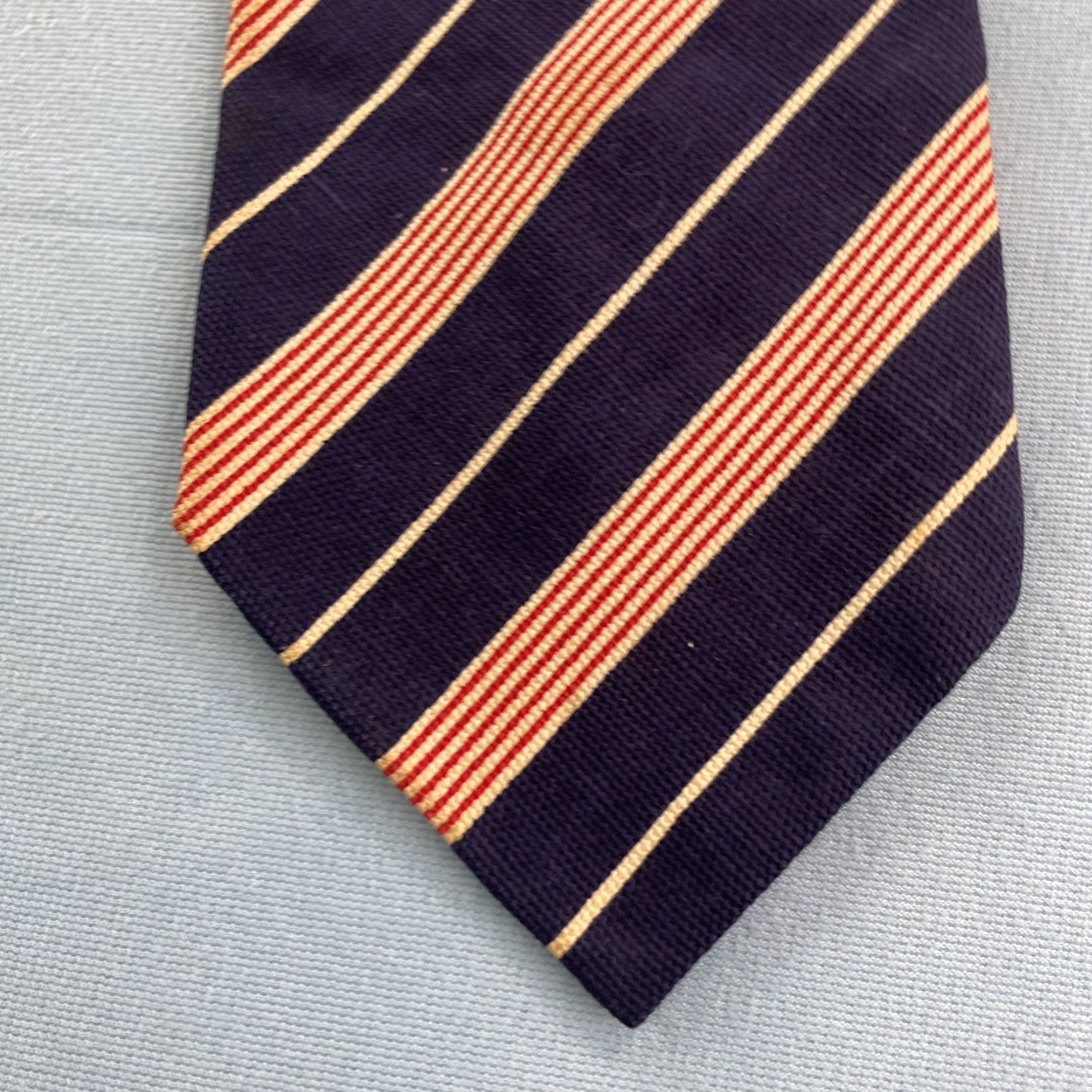 Vintage VINTAGE Red White Blue Tie Woven Necktie Repp Striped American Regimental 4x57 Stain Capsule Wide Necktie Men Tie Size ONE SIZE - 6 Thumbnail