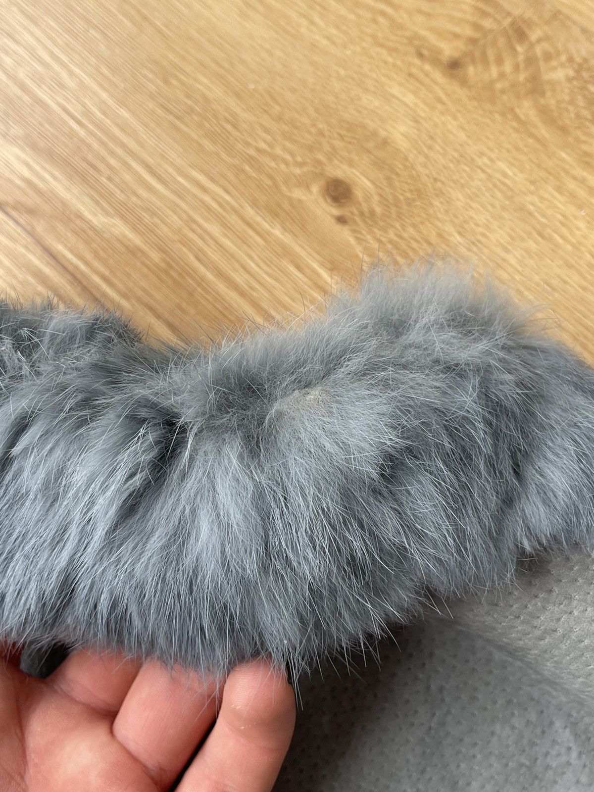 Vintage REAL RABBIT FUR Archive Baby Blue Suede Leather Jacket Y2K Size S / US 4 / IT 40 - 25 Thumbnail