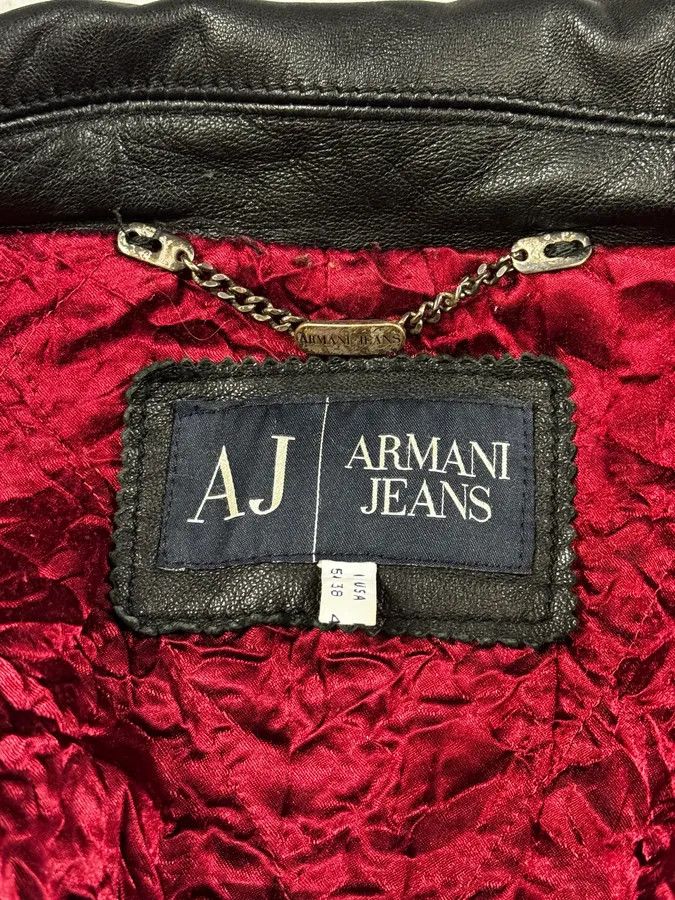 Armani 2000s Armani Black Leather Bomber Jacket Size US M / EU 48-50 / 2 - 8 Thumbnail