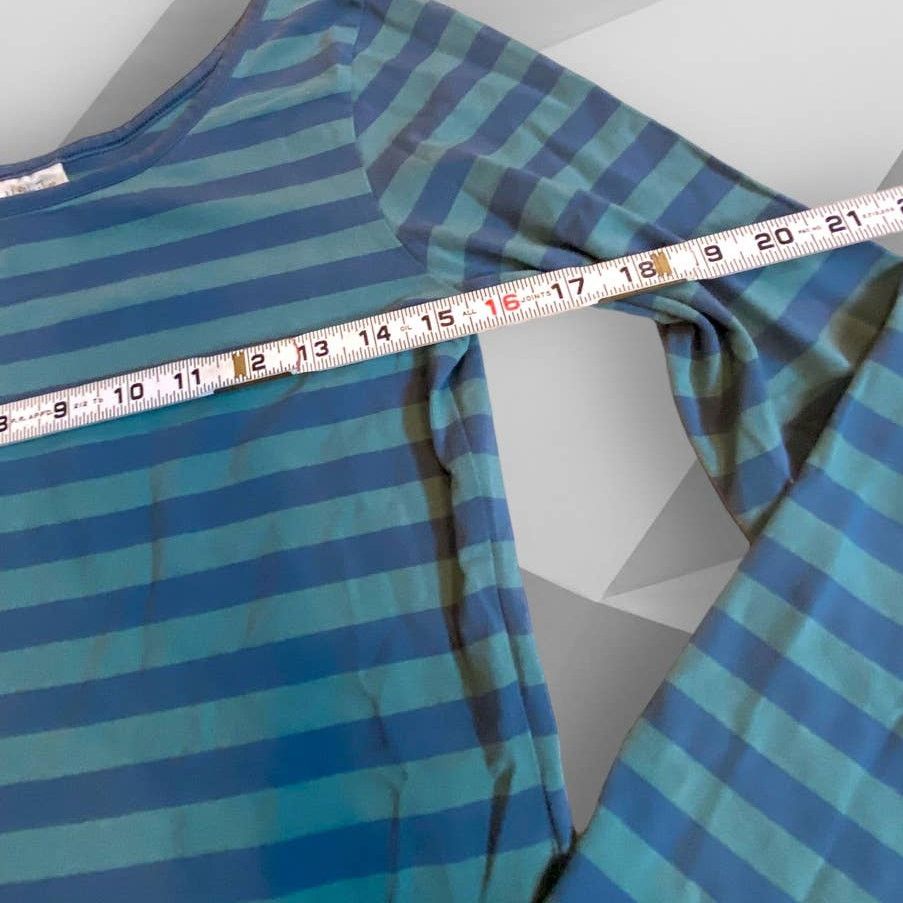 Jane's Addiction Matilda Jane Teal Blue Striped Long Sleeve T-Shirt Size M Size M / US 6-8 / IT 42-44 - 4 Thumbnail