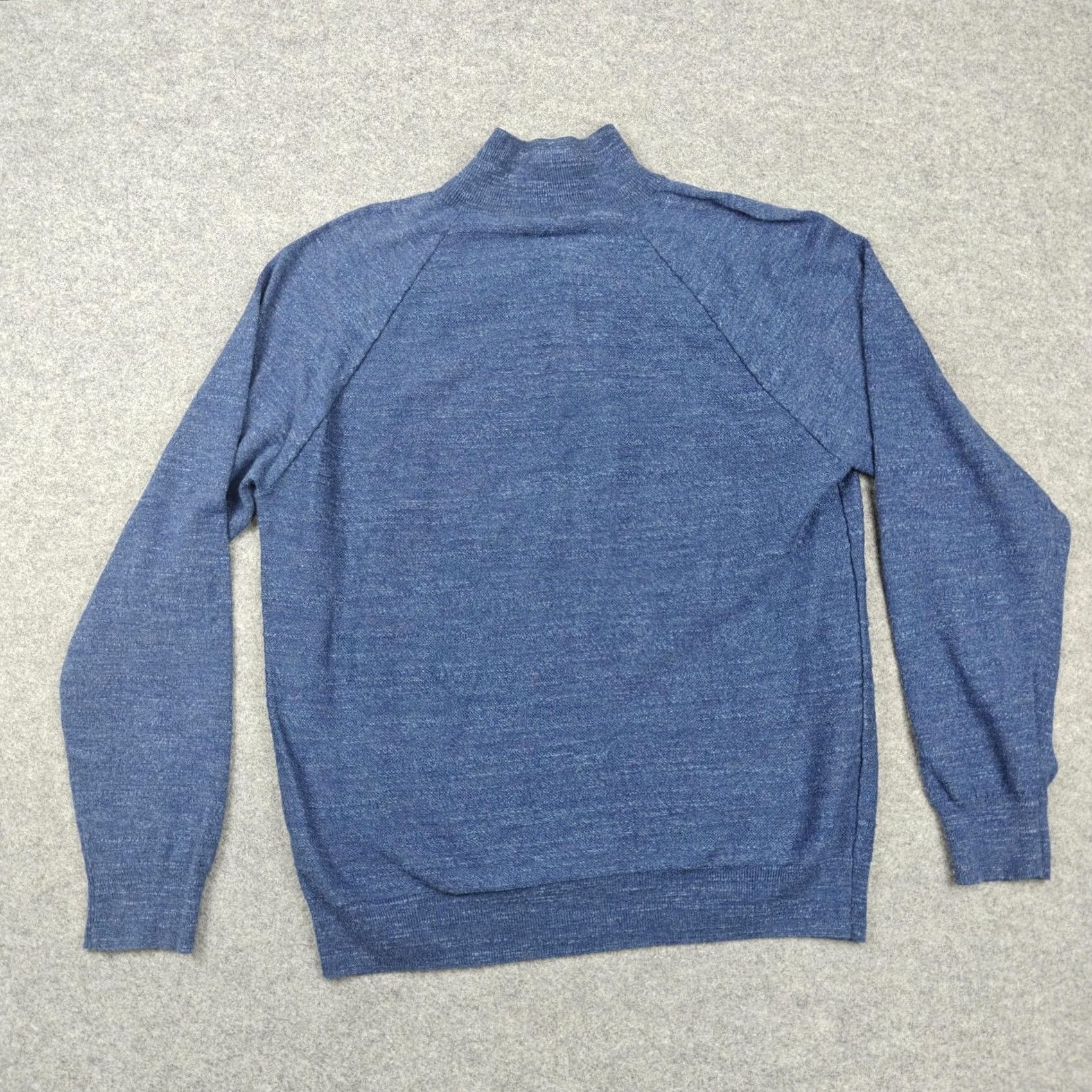 J.Crew VINTAGE J.CREW Sweater Mens L Blue 100% Cotton 1/4 Zip Mock Neck Knit Pullover Size US L / EU 52-54 / 3 - 6 Thumbnail