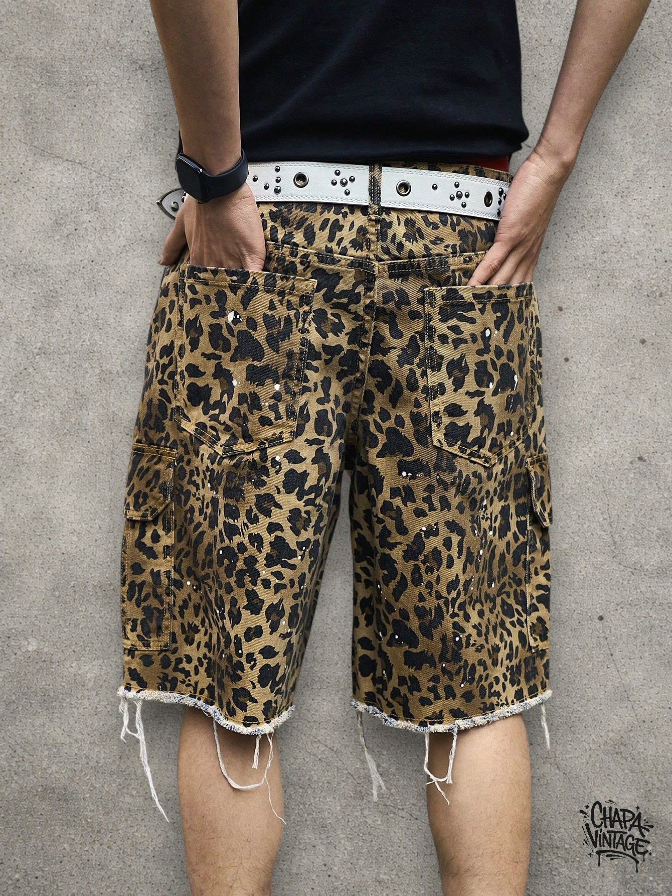 Japanese Brand Leopard distressed shorts Size US 32 / EU 48 - 4 Thumbnail