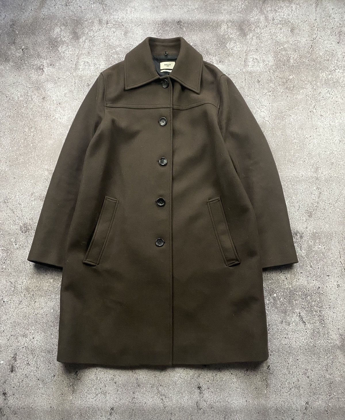 Autumn Cashmere × Bally BALLY WOOL LONG BROWN COAT LUXURY JACKET Size M / US 6-8 / IT 42-44 - 1 Thumbnail