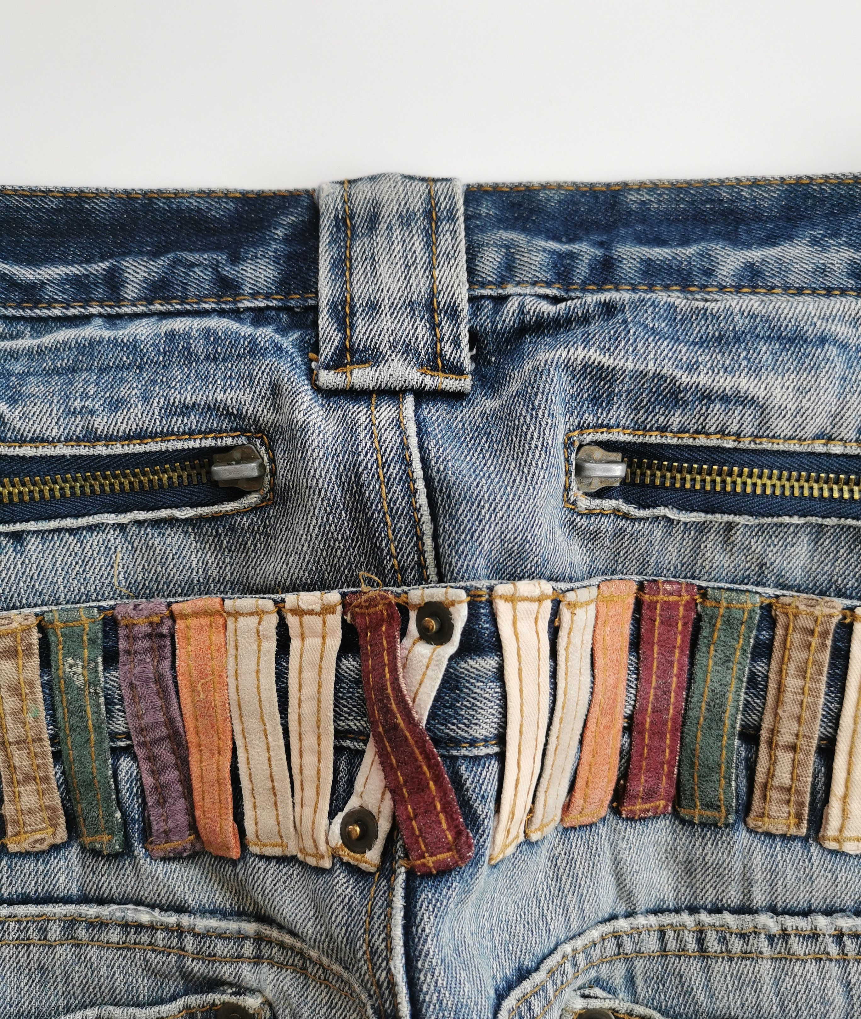 14th Addiction Breath Mint Double Waist Twist Distressed Denim Size US 31 - 8 Thumbnail
