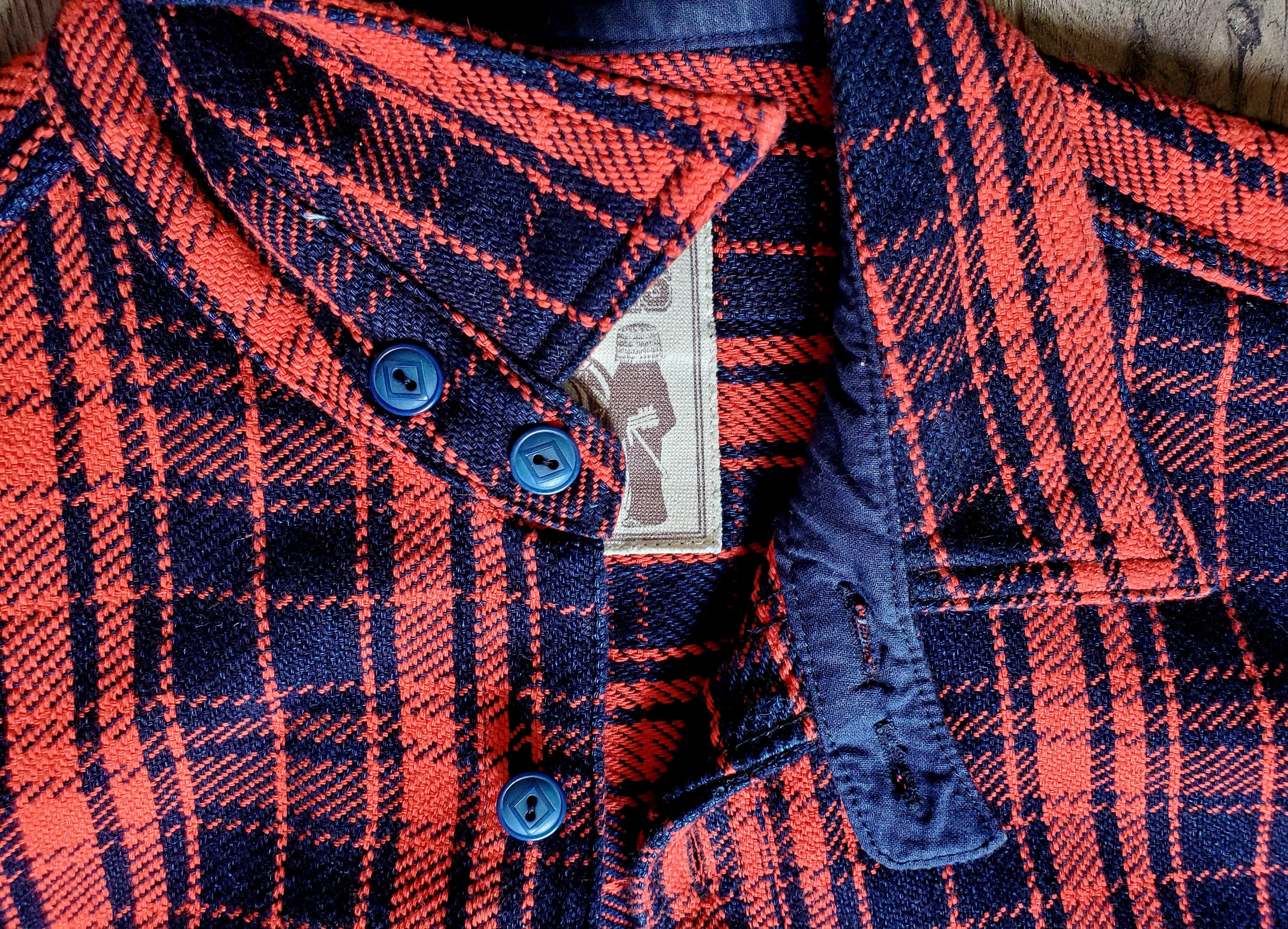 Samurai Jeans SIN16-01 Rope Dyed Indigo & Vermillion Flannel Size US L / EU 52-54 / 3 - 5 Thumbnail