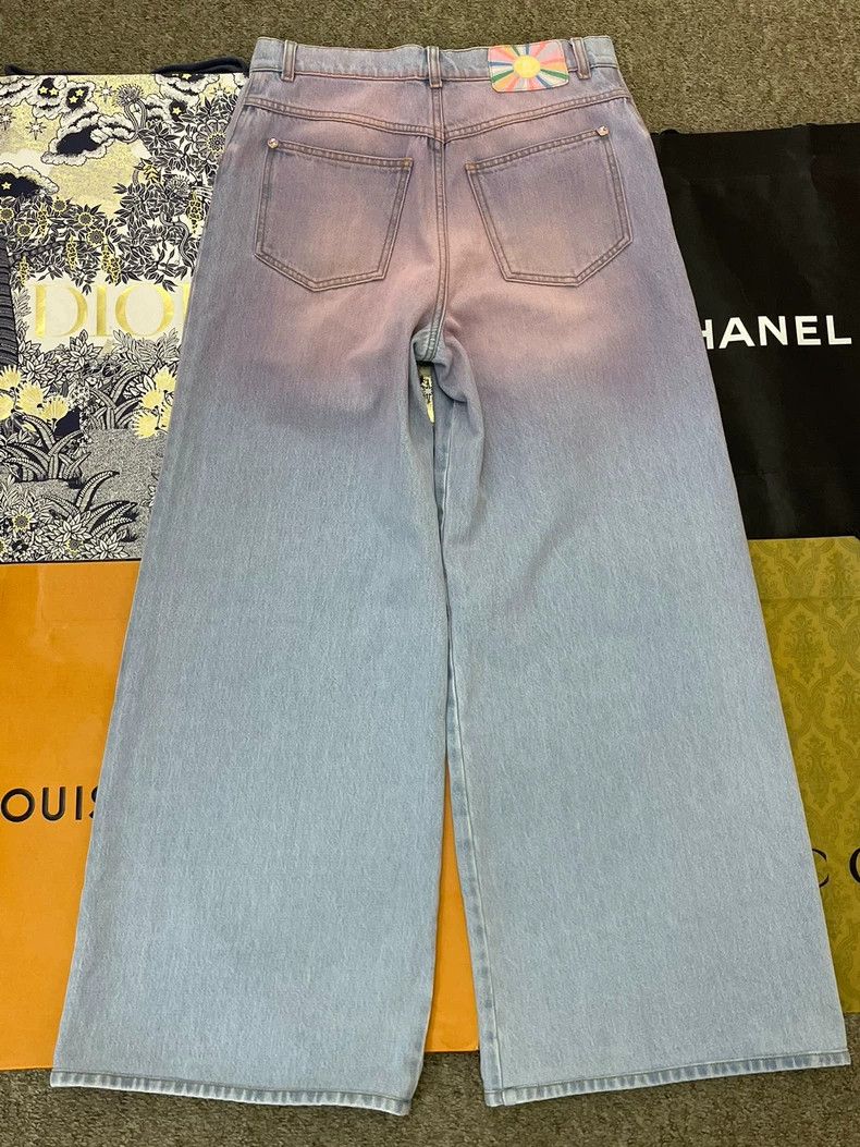 Chanel chanel Pink tie-dyed gradient denim wide-leg trousers Size 25" / US 0 / IT 36 - 2 Thumbnail