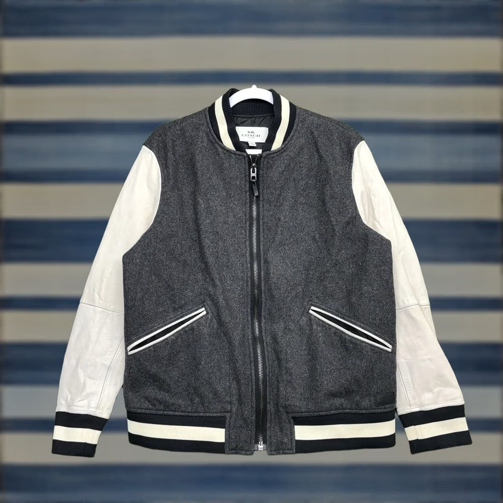 Coach Coach Wool Leather Varsity Jacket Mens Large Slim Designer Black F86524 Size US L / EU 52-54 / 3 - 1 Thumbnail