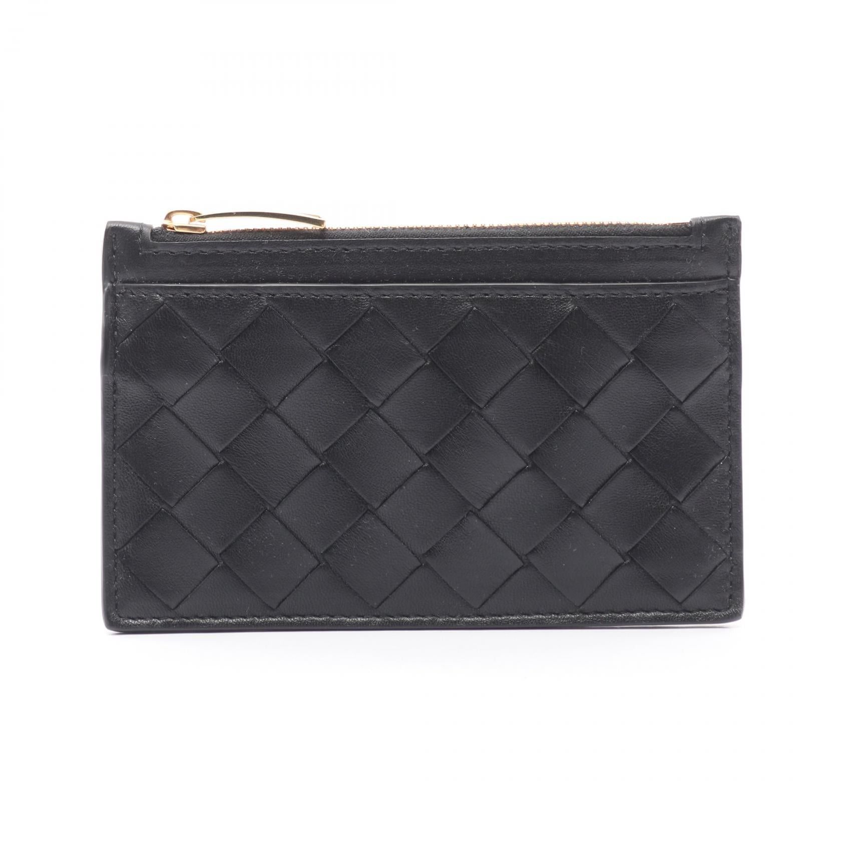 Bottega Veneta Bottega Veneta Intrecciato Coin Purse Leather Black Size ONE SIZE - 1 Thumbnail
