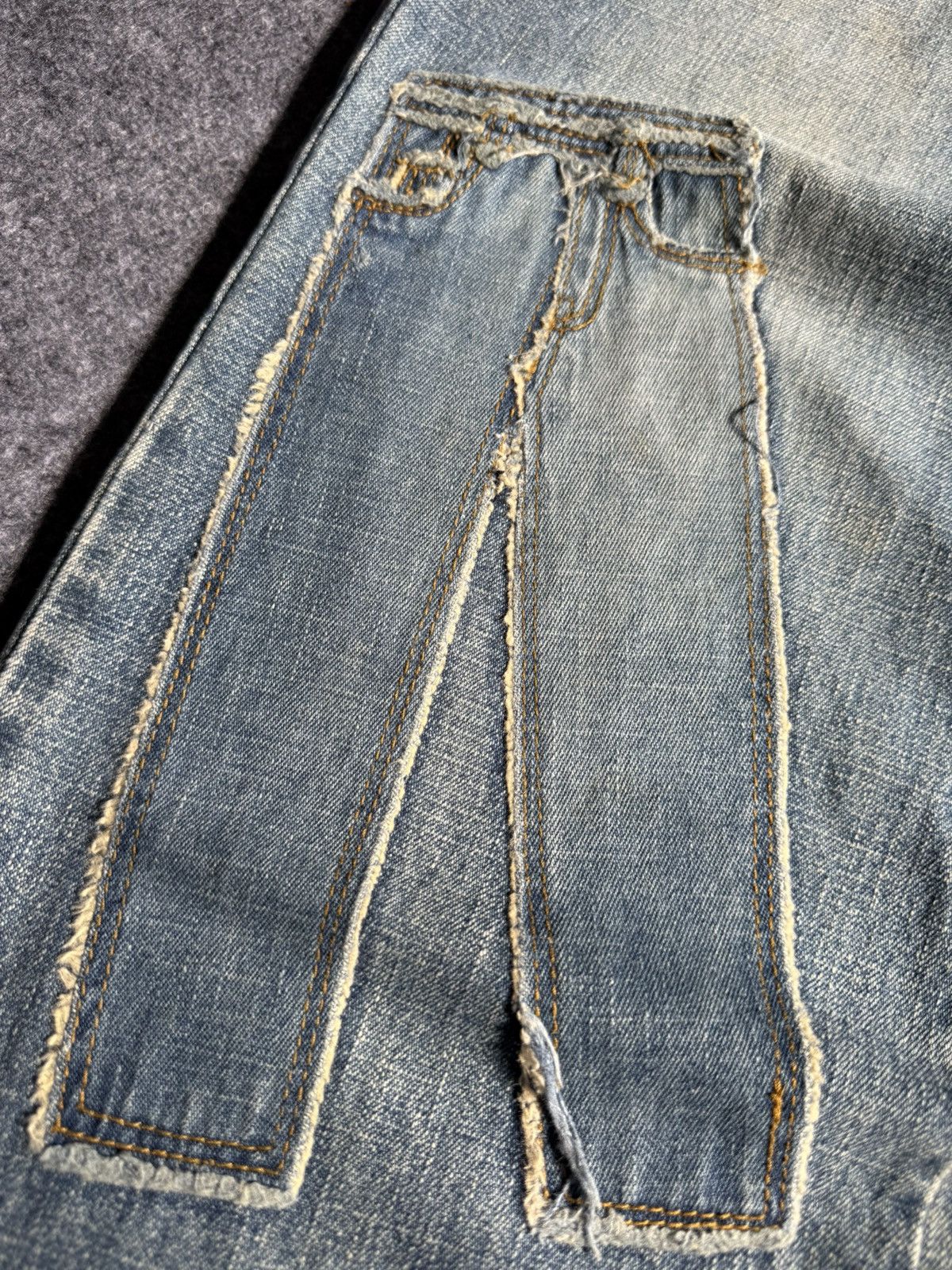 Beauty Beast × Japanese Brand Ignition Trompe L’oeil Pants On Pants Patched Denim Jeans Size US 27 - 8 Thumbnail