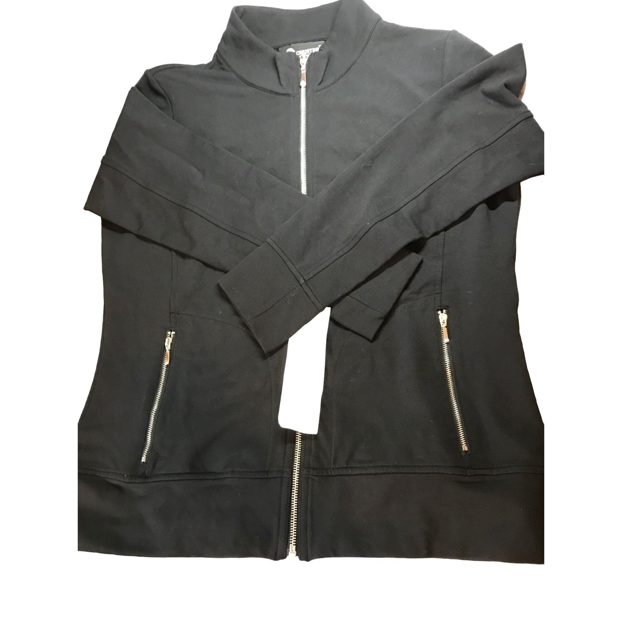 Vintage Christine Alexander Small Black Cotton Track Jacket Jog Scho Size S / US 4 / IT 40 - 1 Thumbnail