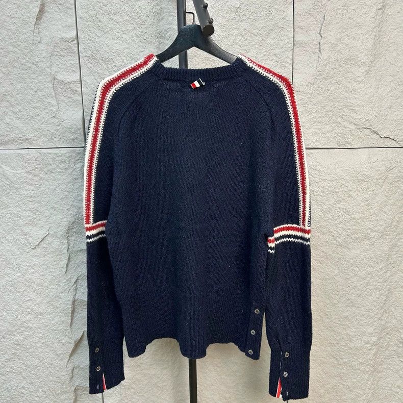 Thom Browne Thom Browne size2 Dark blue wool mare's hair sweater Size US M / EU 48-50 / 2 - 2 Thumbnail