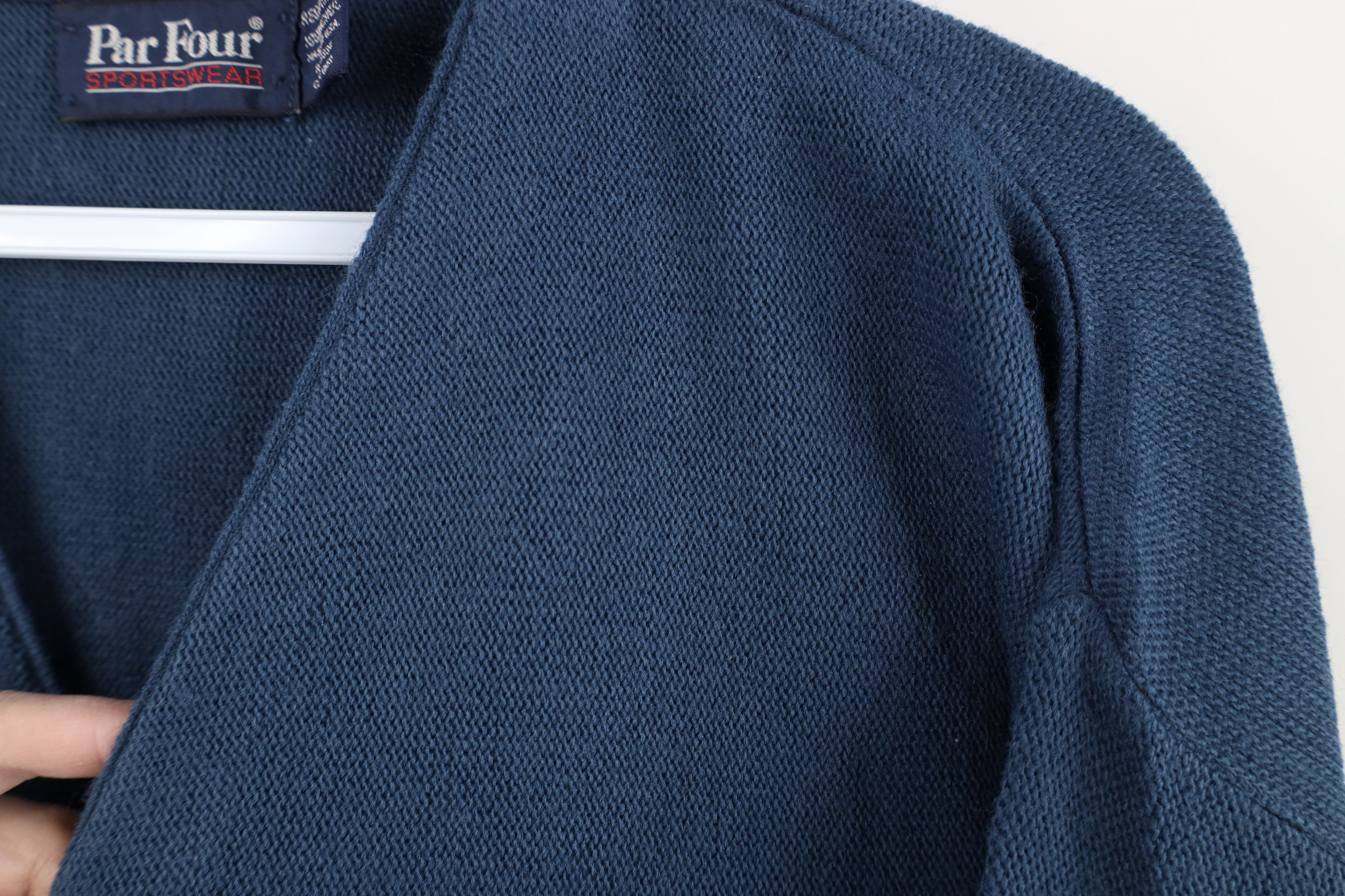 Vintage Vintage 70s Streetwear Blank Knit Cardigan Sweater Blue USA Size US M / EU 48-50 / 2 - 8 Thumbnail