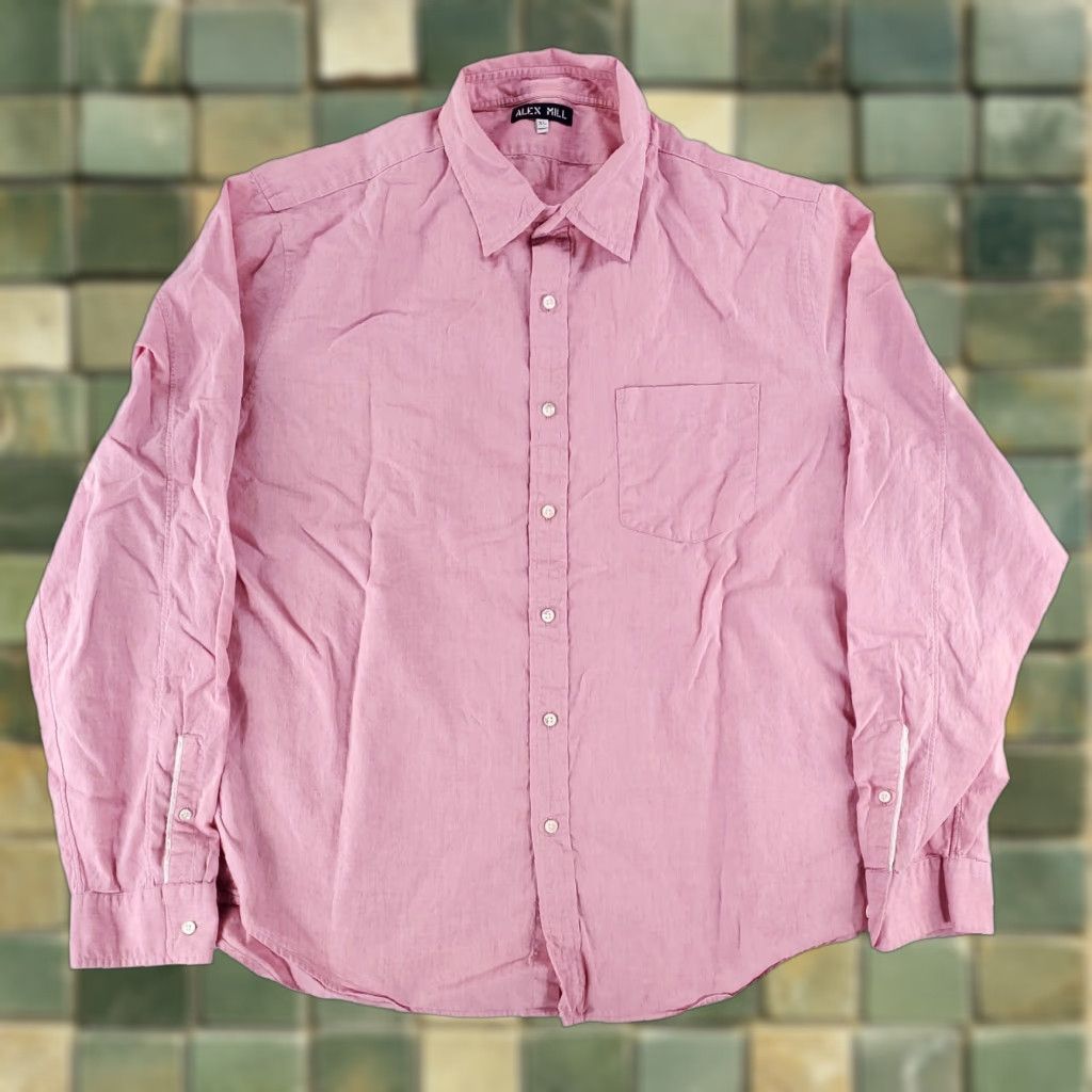Alex Mill Alex Mill Button Up Shirt Long Sleeve Pink Huckberry Mens XL Size US XL / EU 56 / 4 - 1 Thumbnail