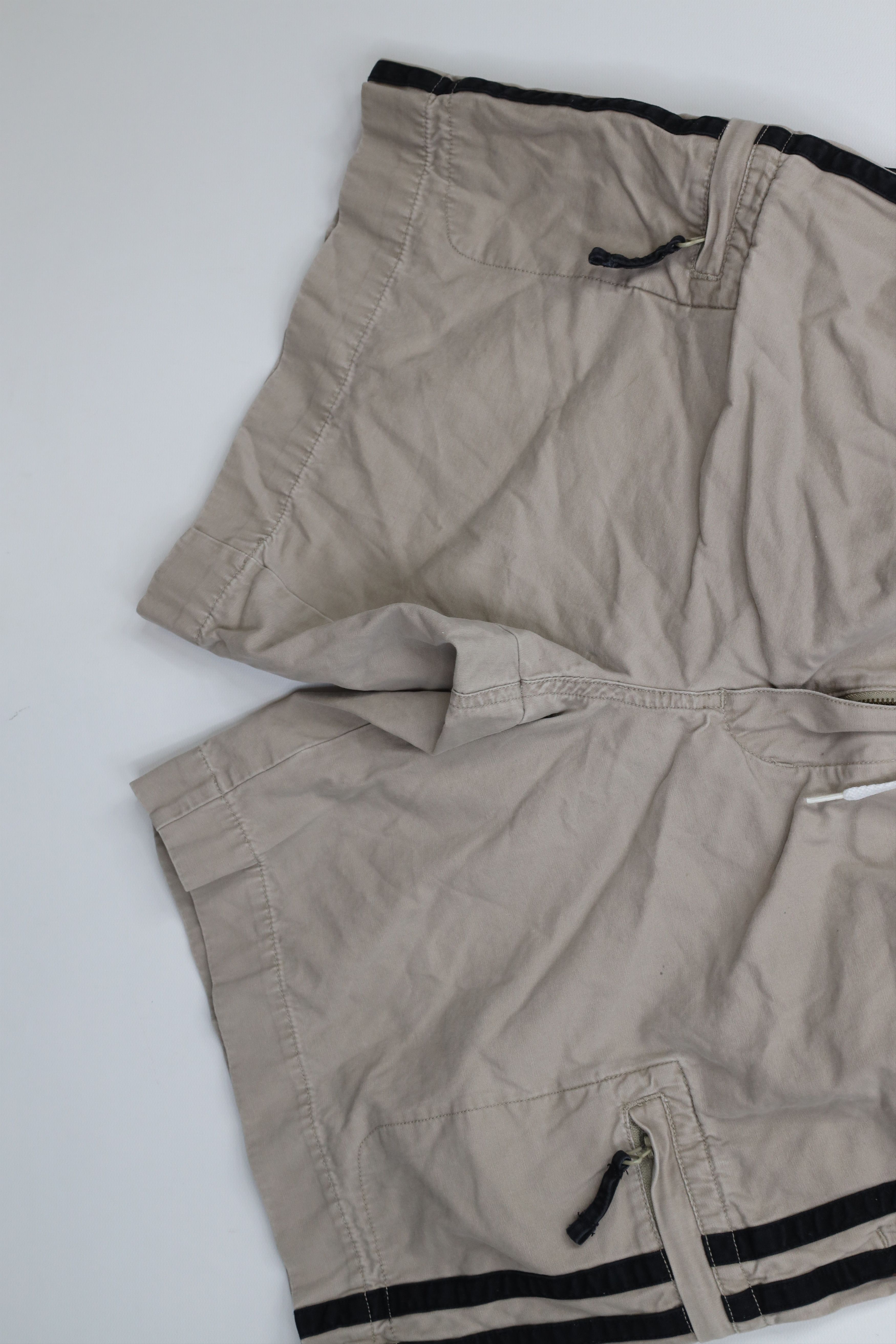 Vintage Vintage 90s Streetwear Striped Above Knee Cargo Shorts Beige Size US 30 / EU 46 - 4 Thumbnail