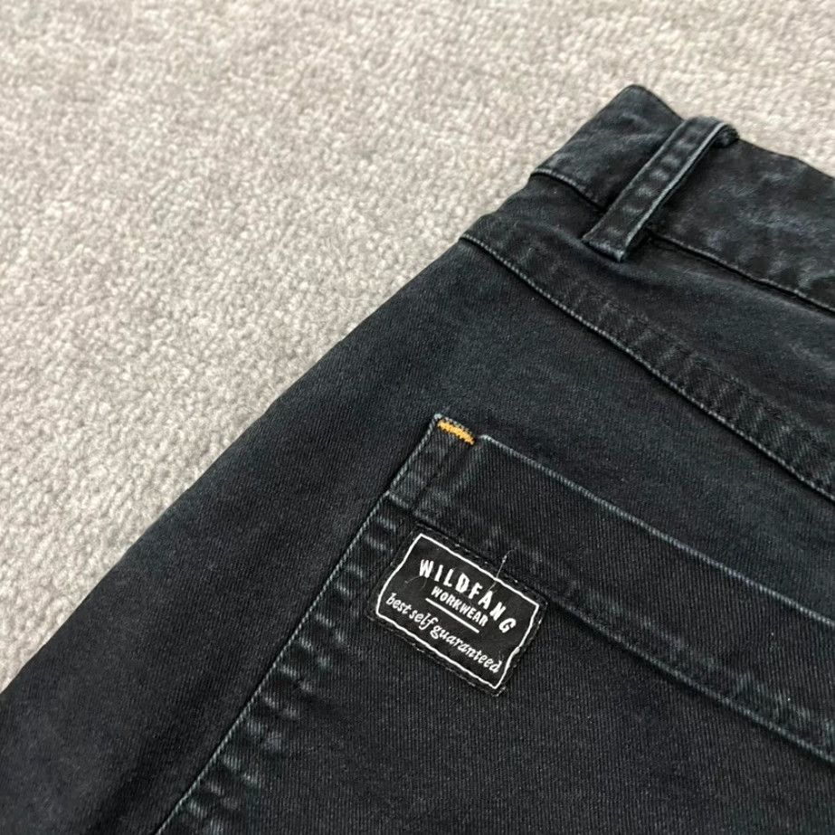 Wildfang Wildfang Women's Small 28 x 29 Black Double Knee Carpenter Workwear Pants - Cotton Blend Twill, Pockets, Button Closure, Regular Rise Size 28" / US 6 / IT 42 - 4 Thumbnail