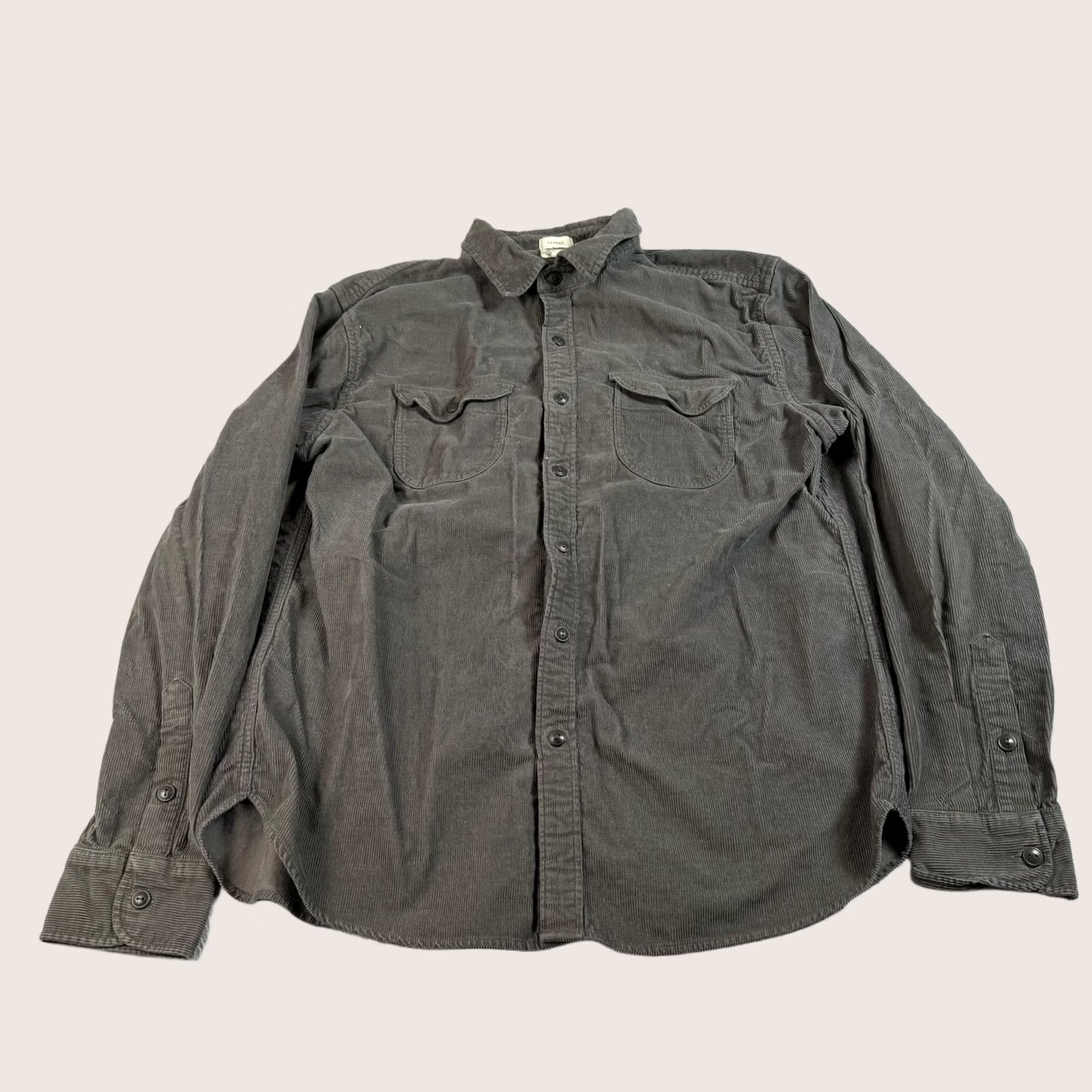 J.Crew J.CREW Corduroy Shirt Men L Gray Long Sleeve Button-Up Shacket Size US L / EU 52-54 / 3 - 1 Thumbnail