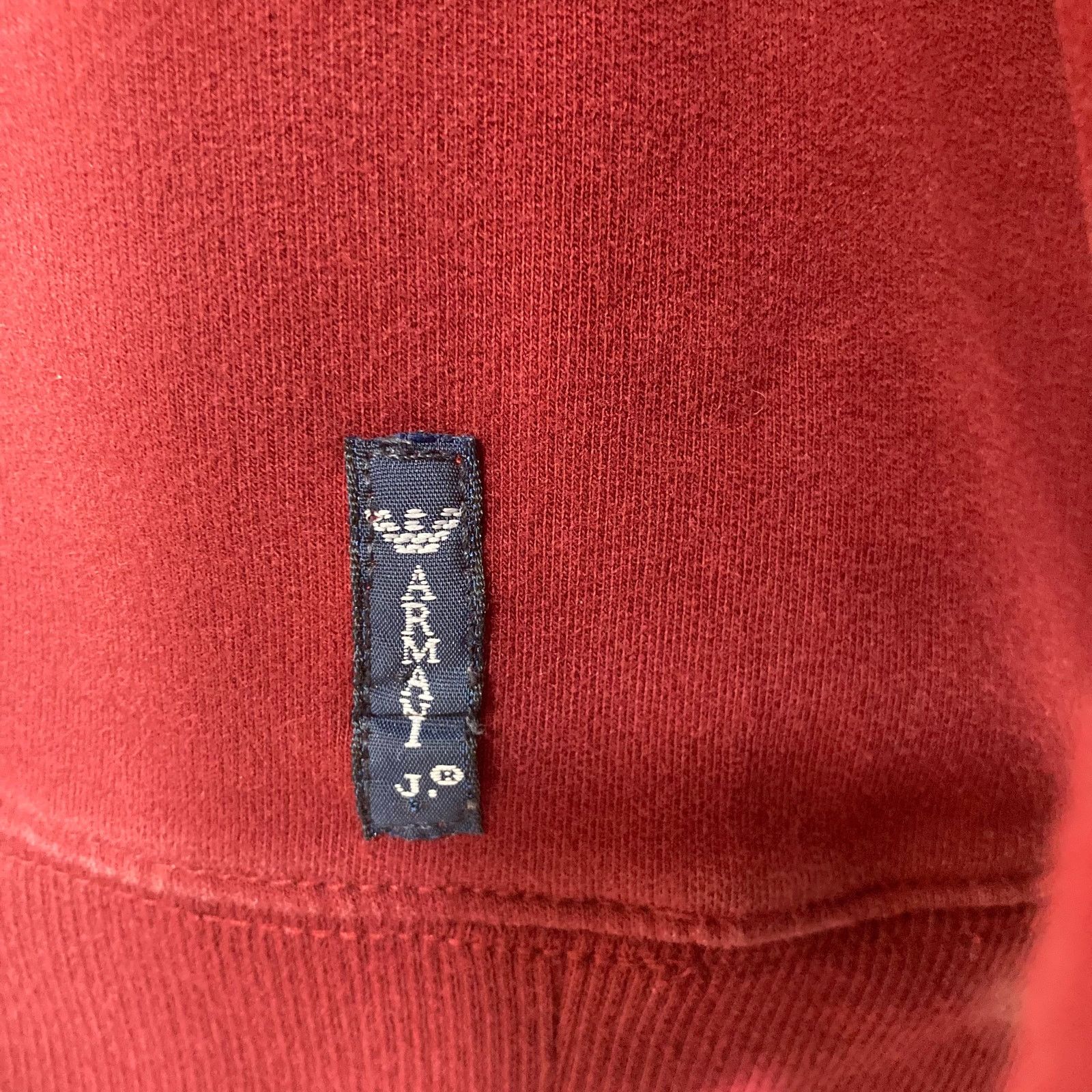 Armani Armani Jeans burgundy logo sweatshirt, long sleeve crew neck Size US XS / EU 42 / 0 - 7 Thumbnail
