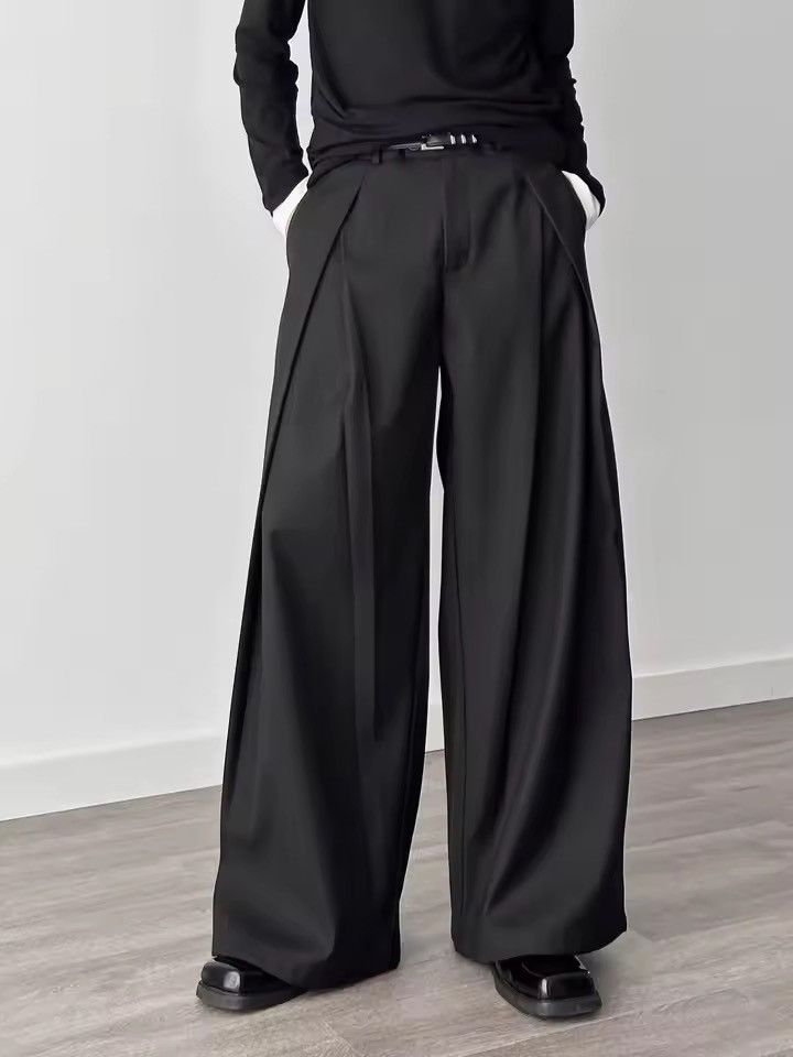 Vintage Black Wide Leg Dress Pants, Pleated Formal Trousers Size US 29 - 9 Thumbnail
