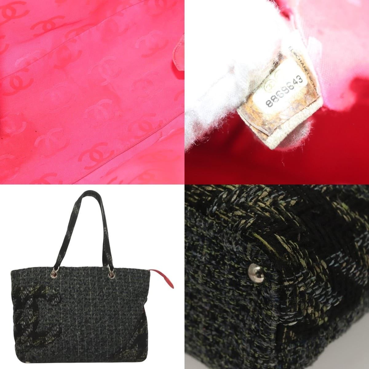 Chanel Chanel Tweed Black Silver CC Tote Bag Size ONE SIZE - 5 Thumbnail