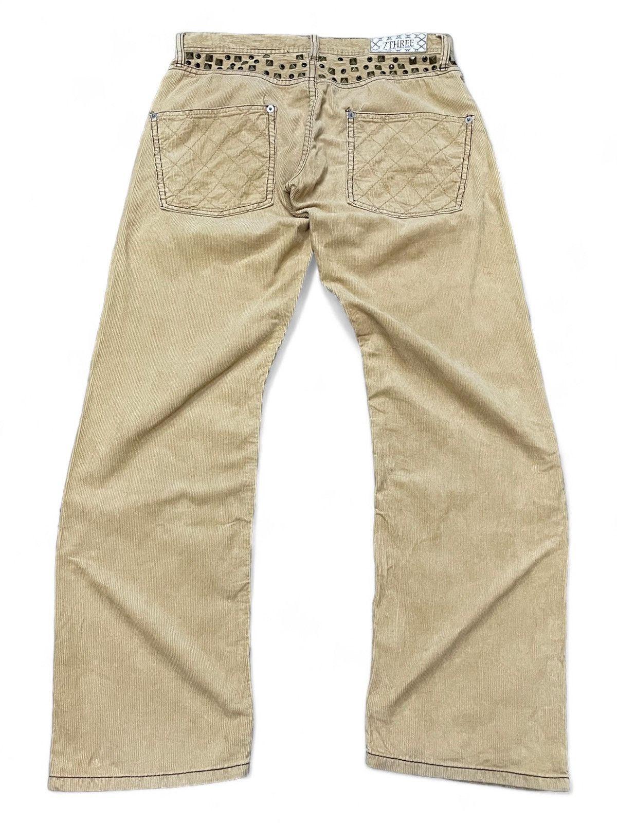 GOSTAR DE FUGA × Hysteric Glamour The 7three Japan Studded Rhinestones Corduroy Brown Pants Size US 32 / EU 48 - 1 Thumbnail