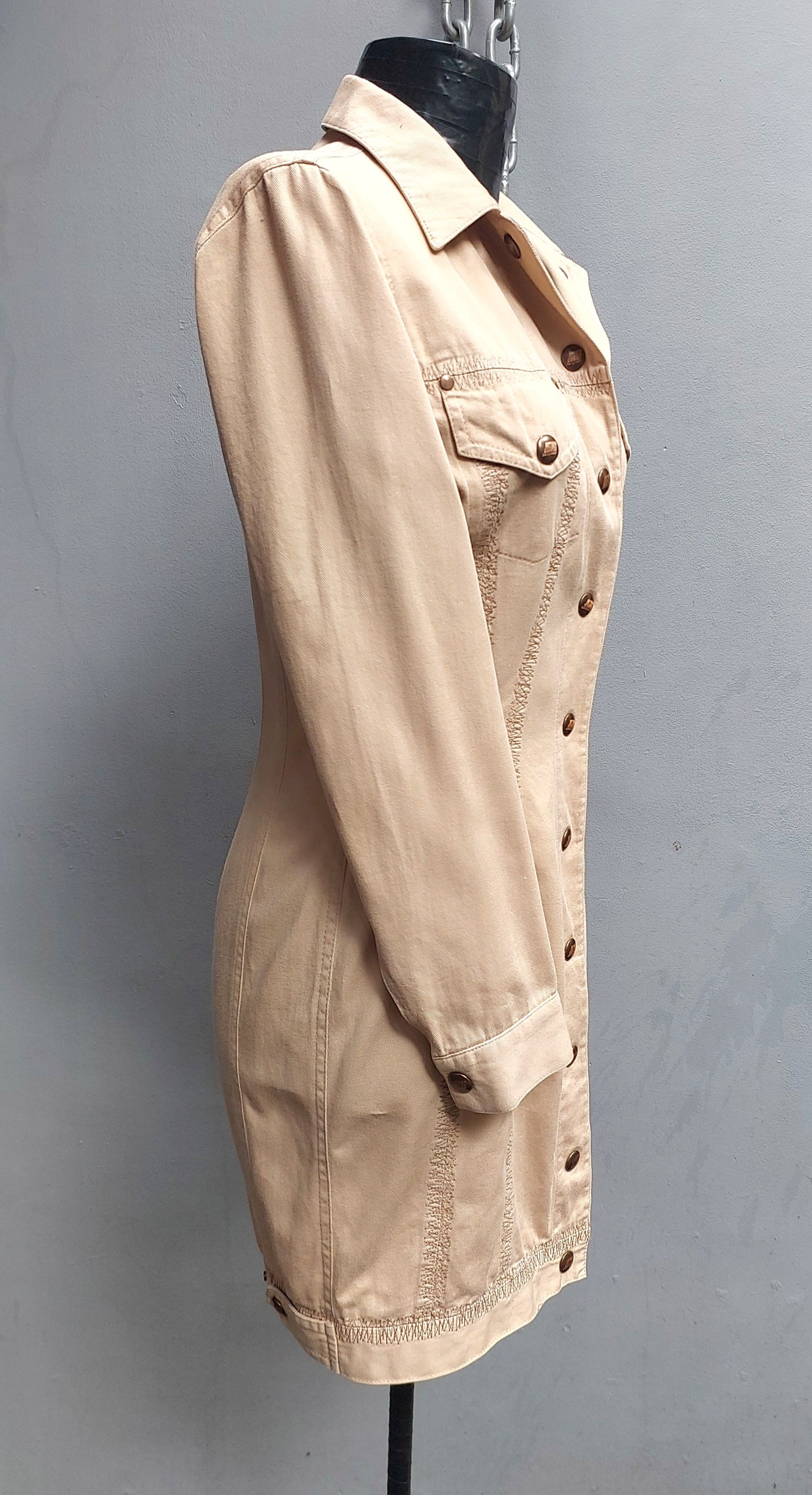 Jean Paul Gaultier Junior Gaultier Beige Utility Shirt Dress Size S / US 4 / IT 40 - 4 Thumbnail