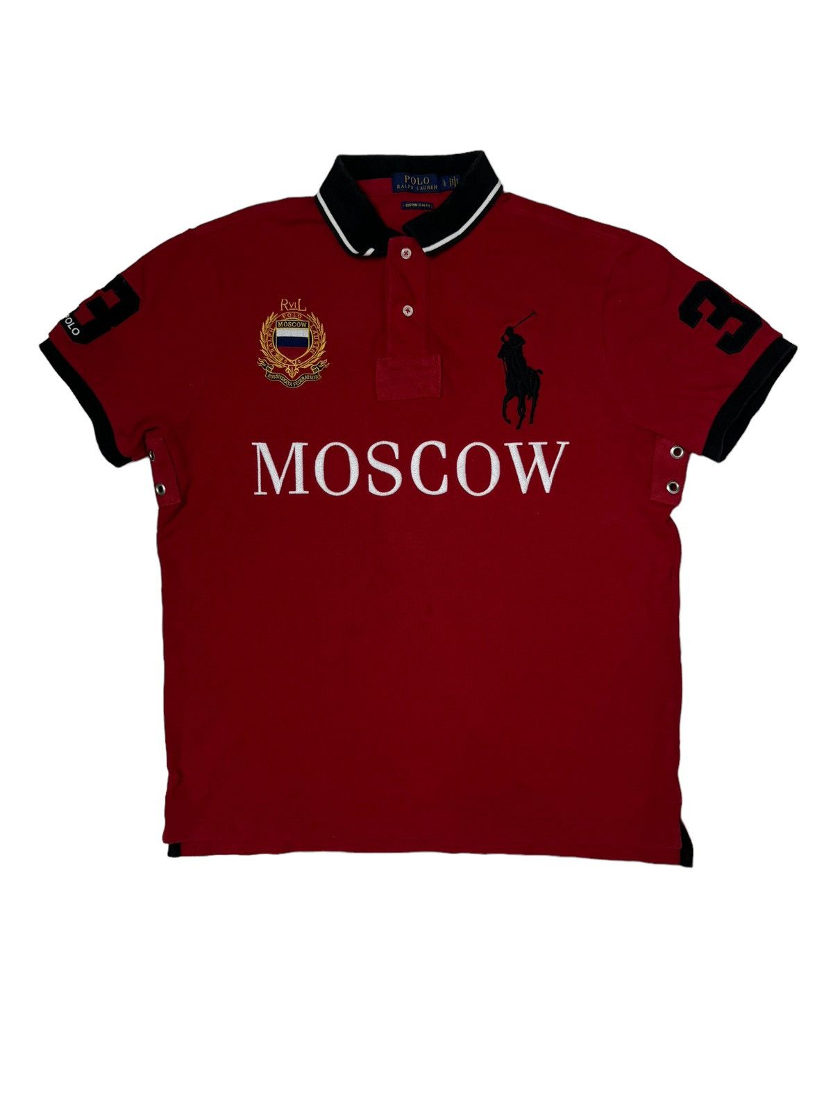 90s polo ralph lauren ポロシャツ　chief keef着用 Vintage 90s Polo Ralph Lauren Big Pony #3 Polo Chief Keef Blue