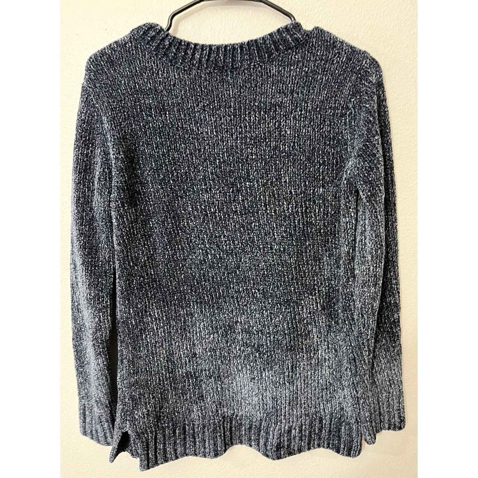 Orvis Orvis Women’s Chenille V-neck Long Sleeve Soft Knit Sweater Small Heather Blue 90s Women’s Size S / US 4 / IT 40 - 3 Thumbnail