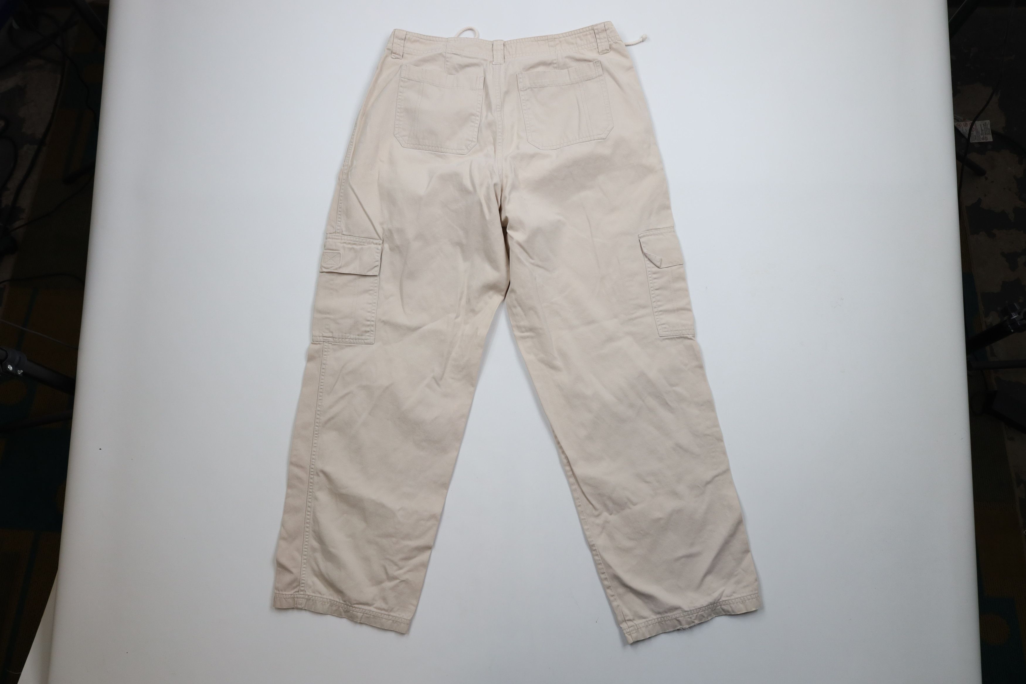 Vintage Vintage 90s Y2K Streetwear Baggy Wide Leg Cargo Pants Beige Size 36" / US 14 / IT 50 - 7 Thumbnail