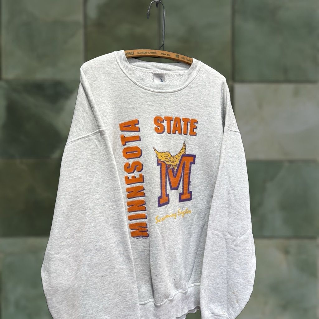 Fruit Of The Loom VINTAGE Minnesota State Eagles Sweatshirt Gray 2XL Men 90s Fruit of the Loom Pullover Size US XXL / EU 58 / 5 - 1 Thumbnail