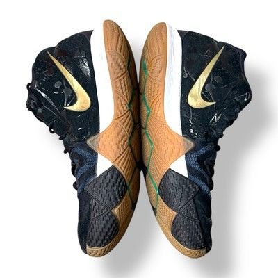 Nike Nike Kyrie 4 Basketball Shoes Black/Gold Gum Sole Size 9.5 Size US 9.5 / EU 42-43 - 4 Thumbnail