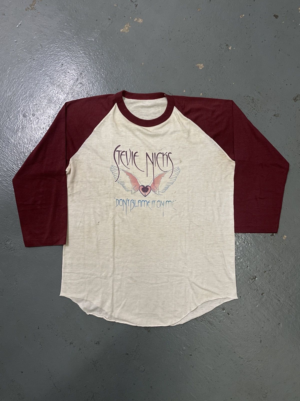 Band Tees × Vintage Vintage 80s Stevie Nicks “DONT BLAME IT ON ME” Raglan Tees Size US M / EU 48-50 / 2 - 1 Thumbnail