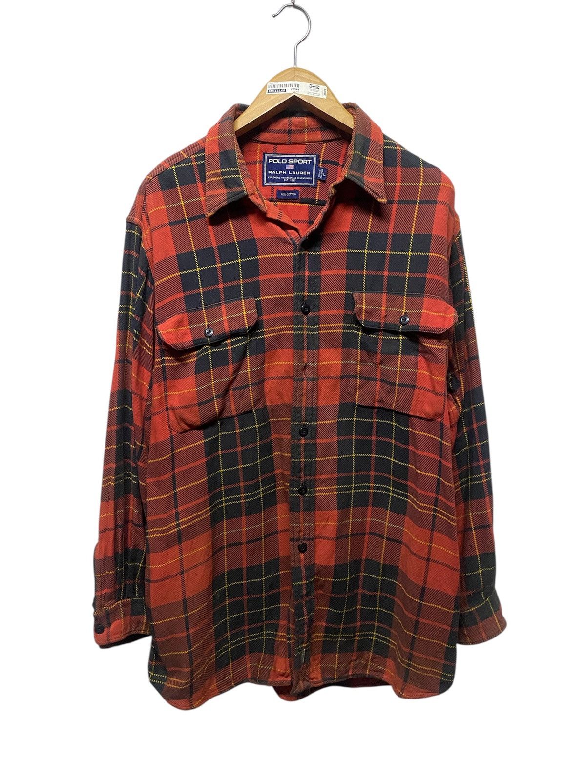 Polo Ralph Lauren Vintage Polo Sport Ralph Lauren Distressed Flannel Size US L / EU 52-54 / 3 - 1 Thumbnail