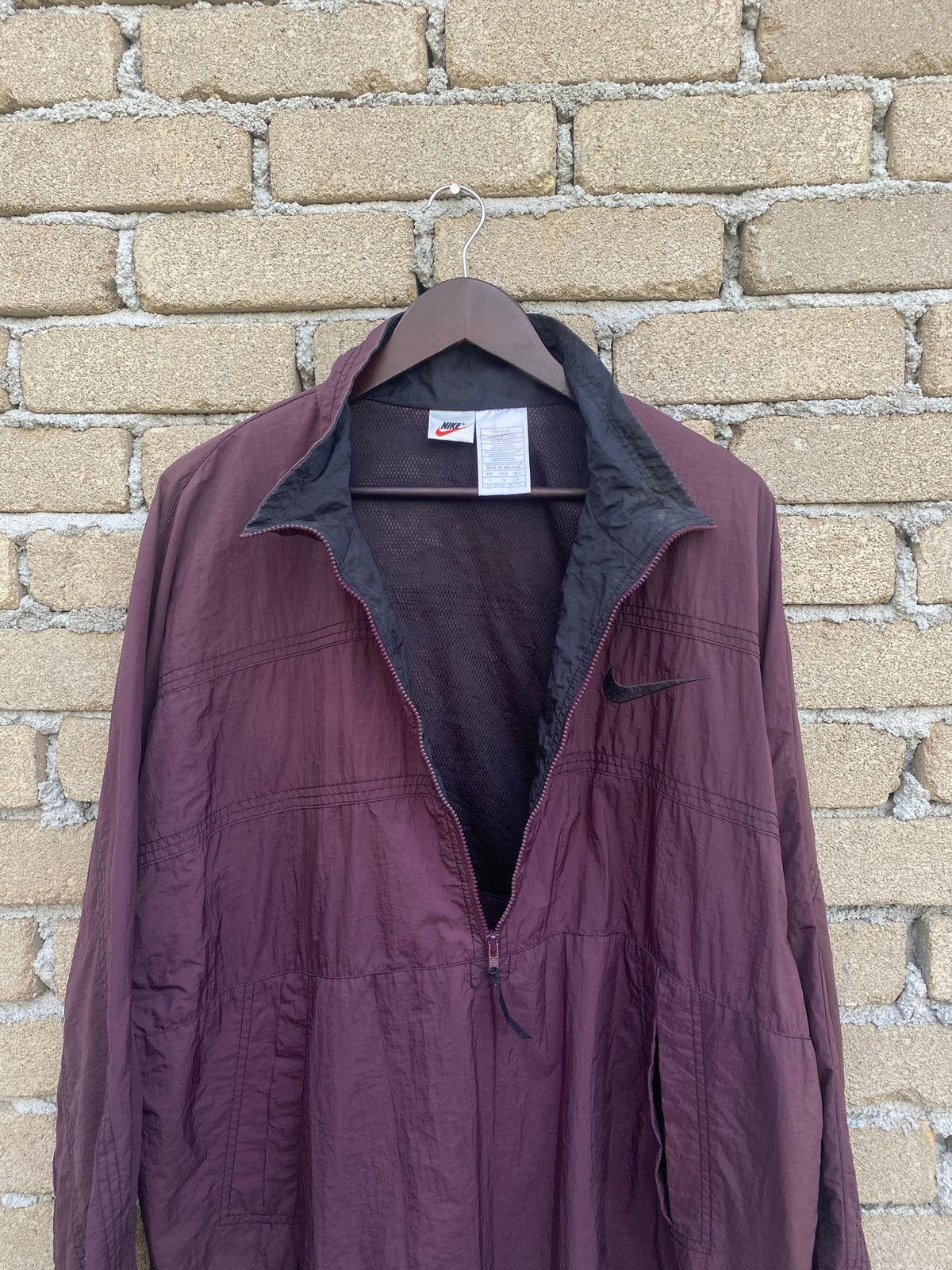Nike Vintage 90s Nike Swoosh Windbreaker Half Zipper Size US L / EU 52-54 / 3 - 12 Thumbnail