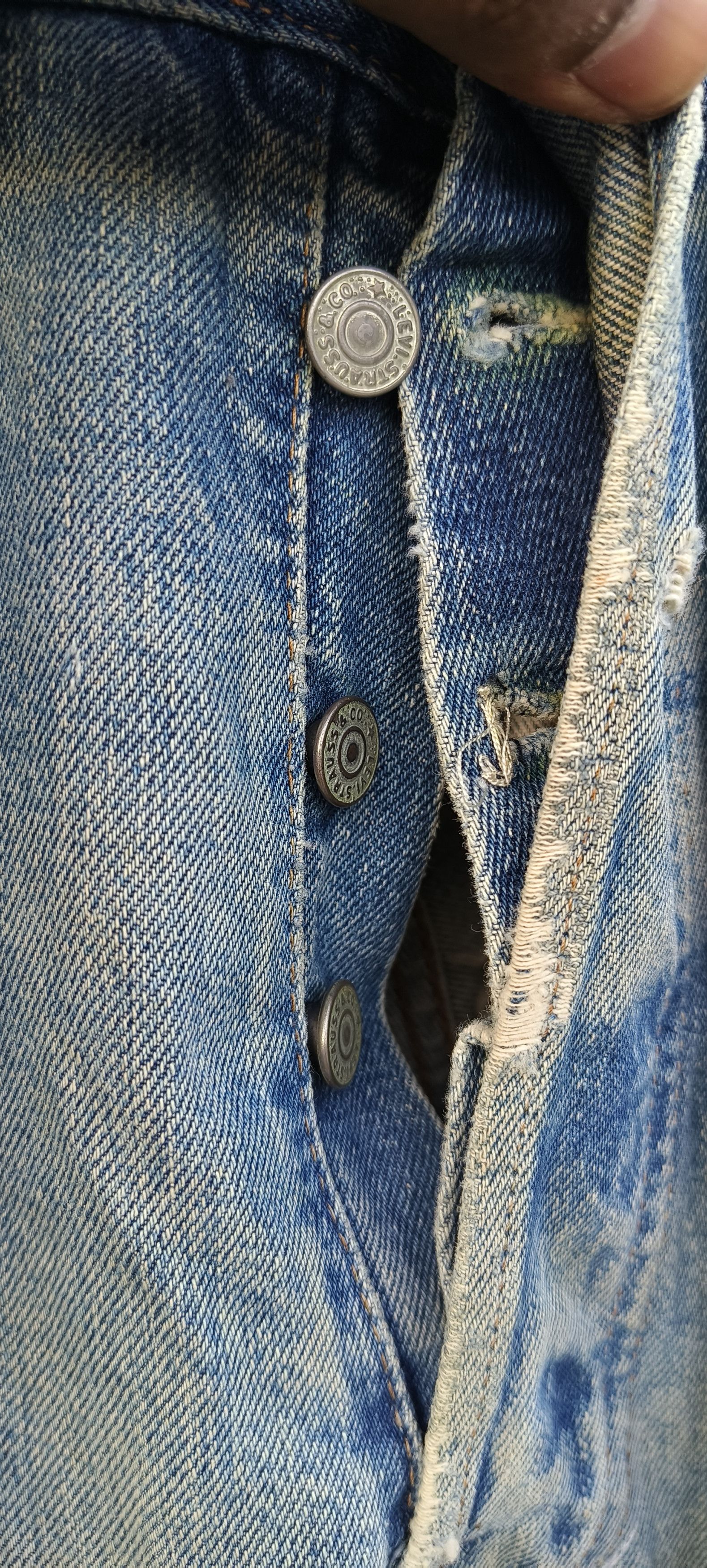 4GSELLER Vintage 70s Rindam Levi's jeans button number 6 Selvedge Size US 35 - 10 Thumbnail