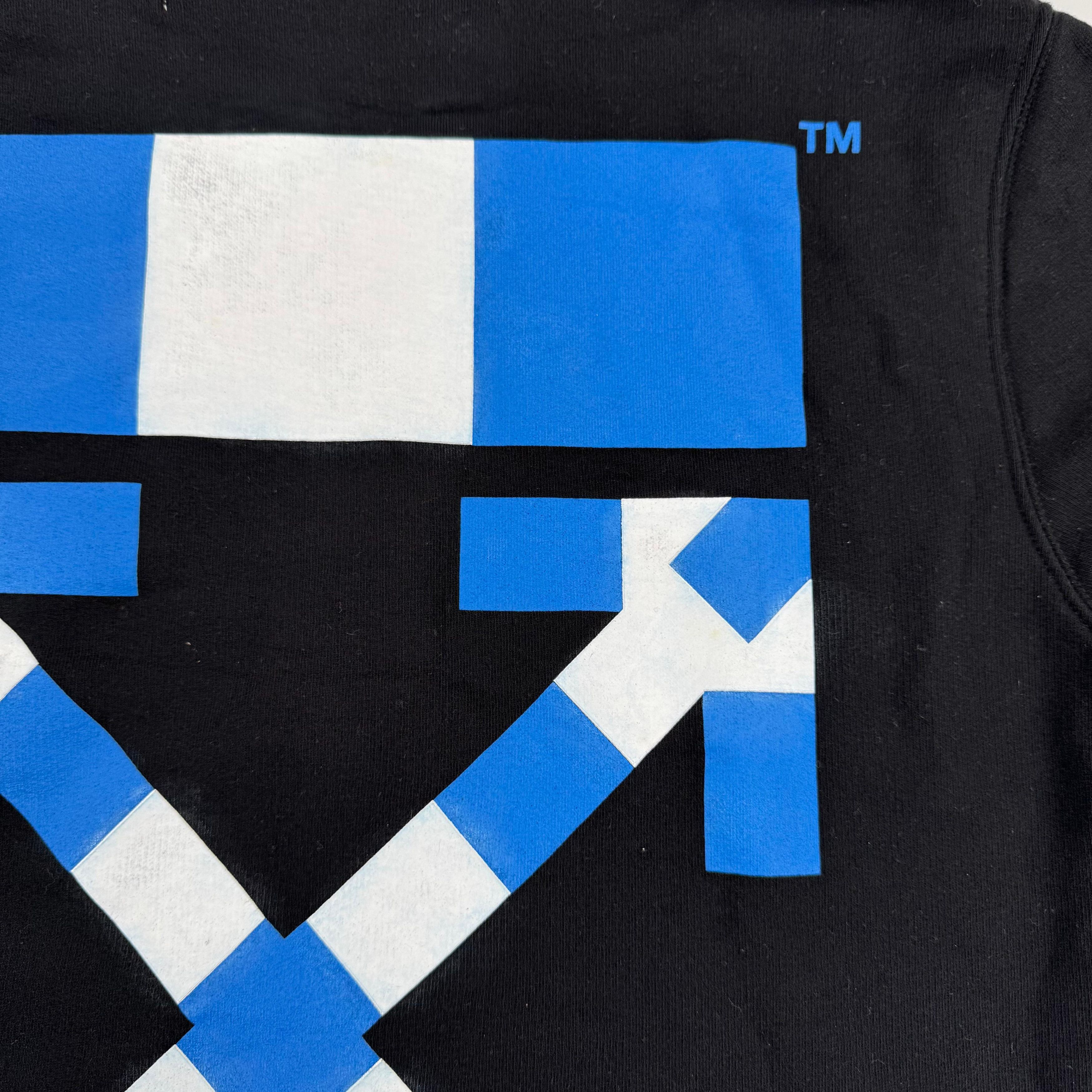 Off-White Black and Blue Checkered Arrows Logo Hoodie Size S / US 4 / IT 40 - 5 Thumbnail