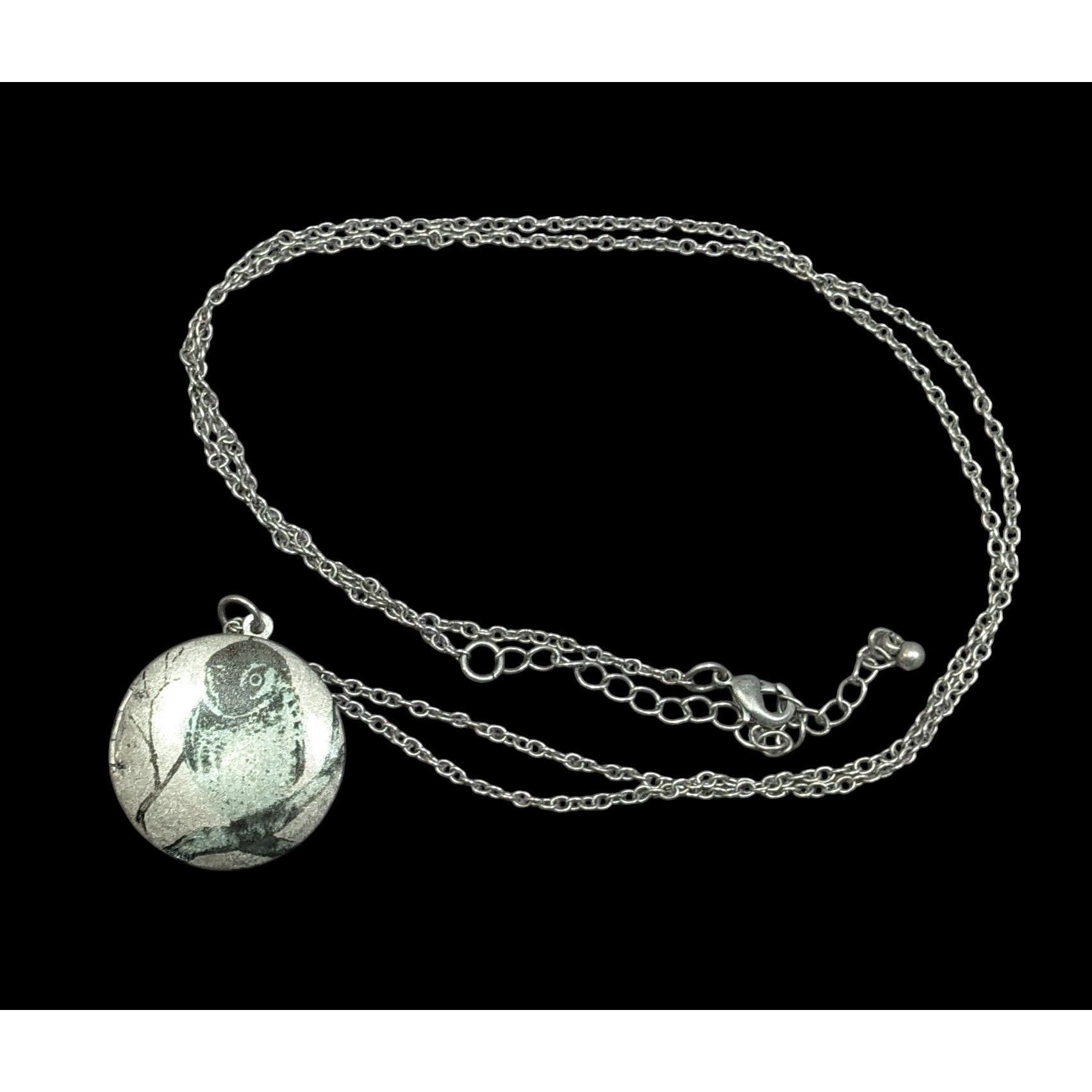 Other Nature Themed Owl Front Silver Tone Locket Necklace Size ONE SIZE - 1 Thumbnail