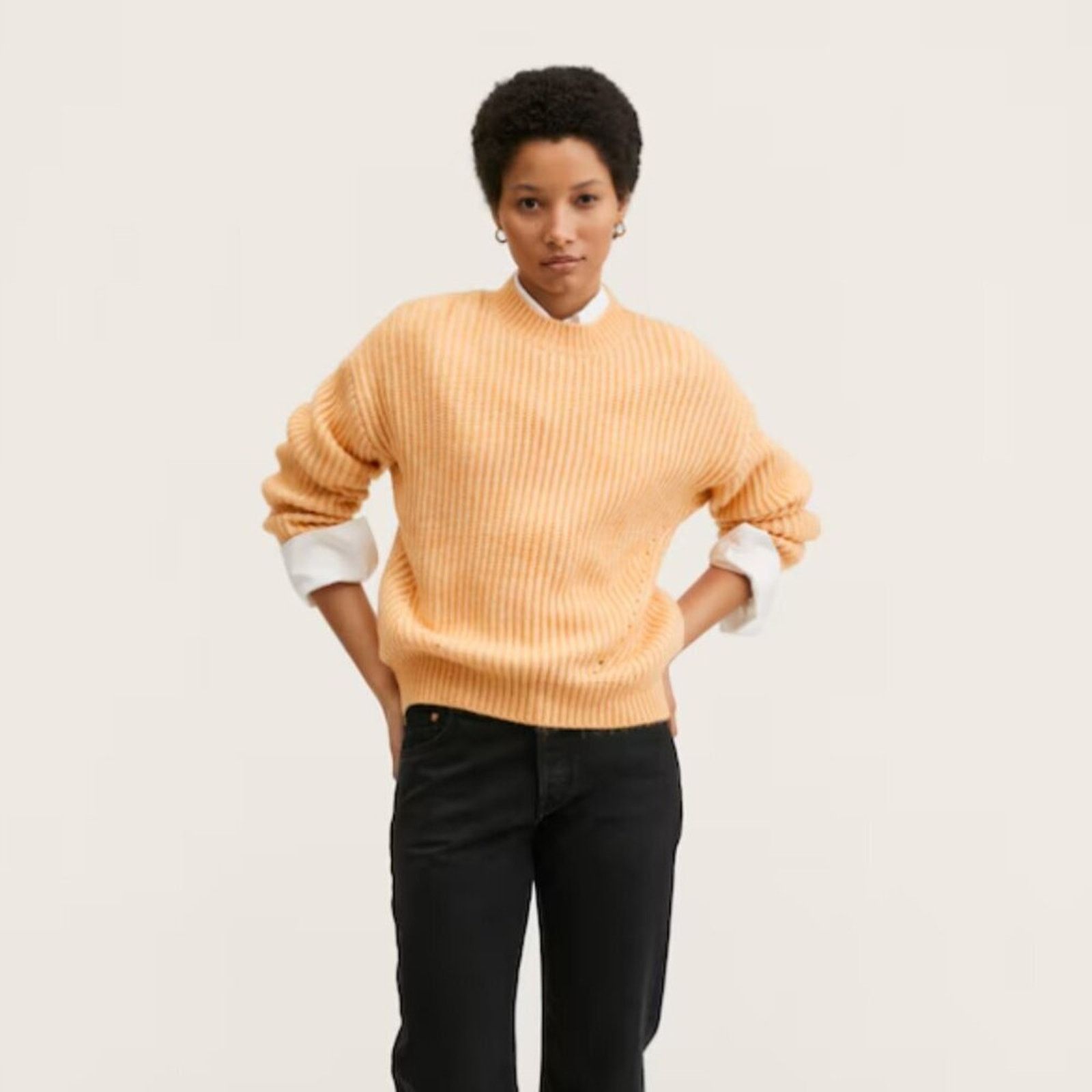 Mango Mango MNG Peach Orange Chunky Knit Sweater NWT Plus 3XL Size 3XL / US 20-22 - 4 Thumbnail